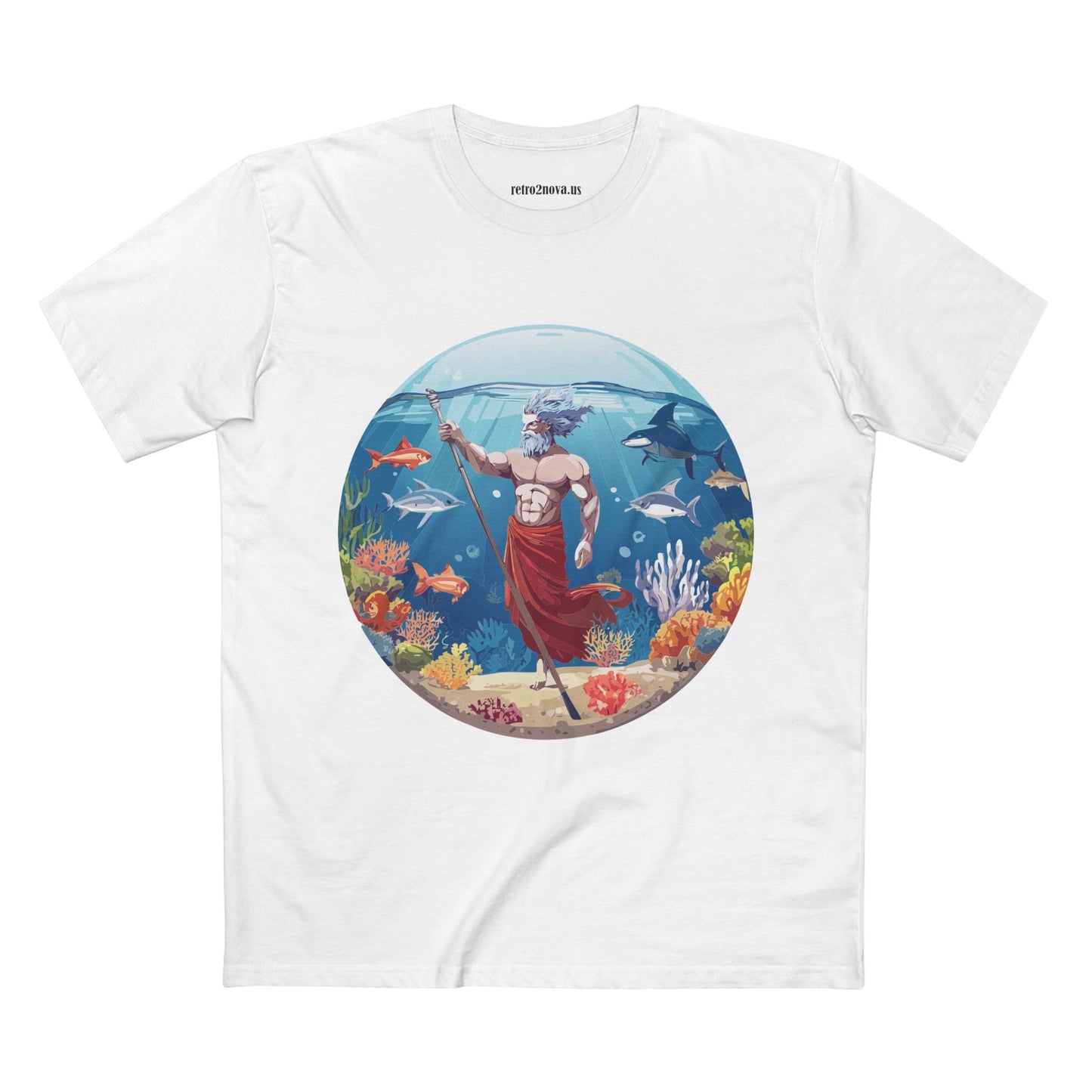 Retro2Nova Ocean Shirt Unisex Premium Cotton Tee With Original Art Design OP13 Exclusive Edition