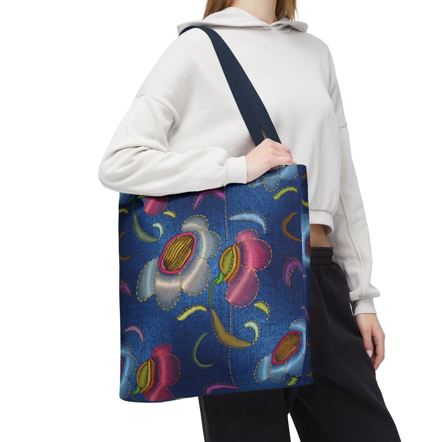 Denim Fabric Imitation Print Unisex Canvas Bag Poly Spun 3 Sizes Tote Bag 165
