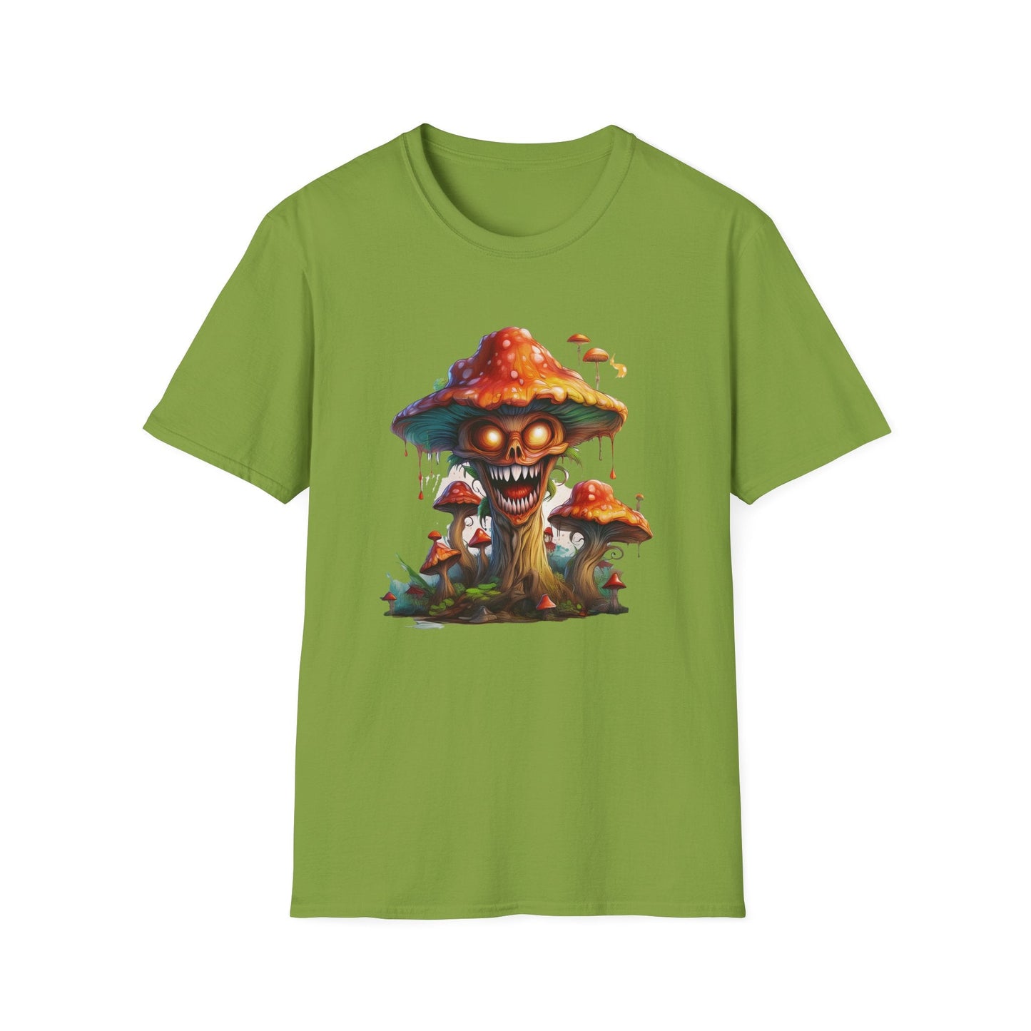 Mashroom Tee Shirt Unisex Softstyle 64000 100% Ring Spun Cotton with Funny Mushroom Artwork