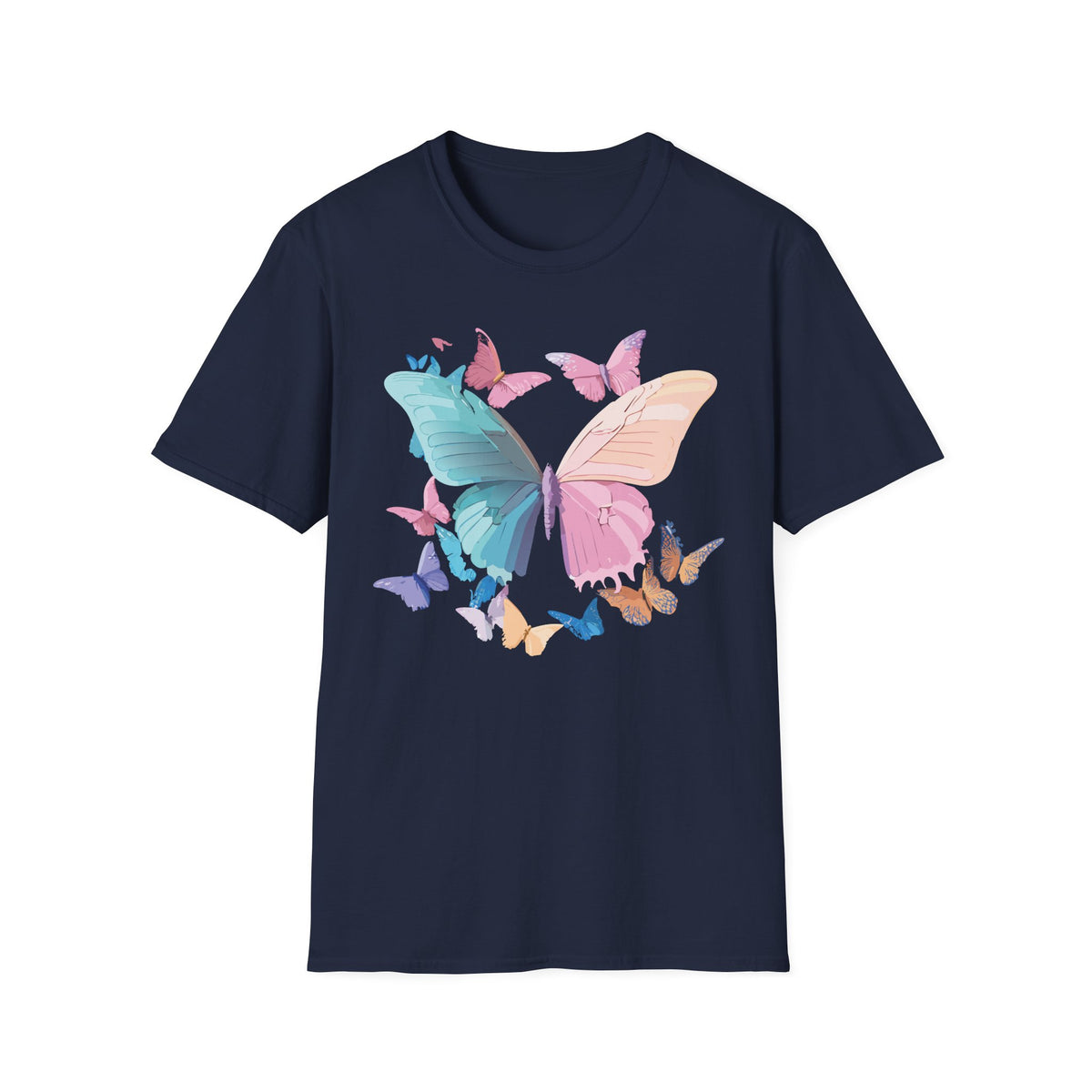 Colorful Butterfly Graphic Design Unisex 100 Cotton Gildan T-Shirt
