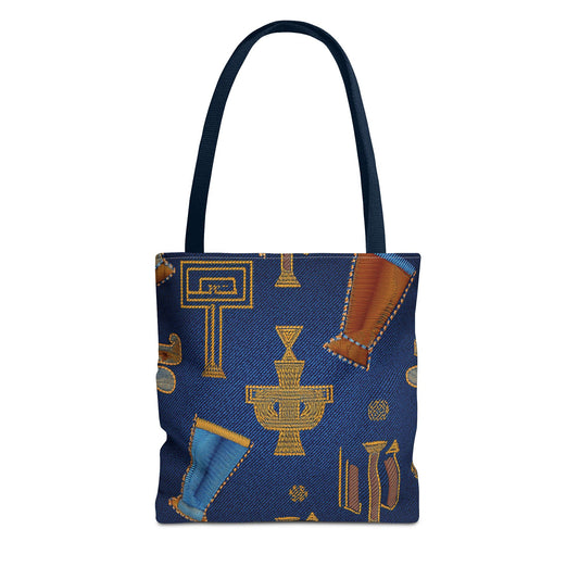 Denim Fabric Imitation Print Unisex Canvas Bag Poly Spun 3 Sizes Tote Bag 185-2