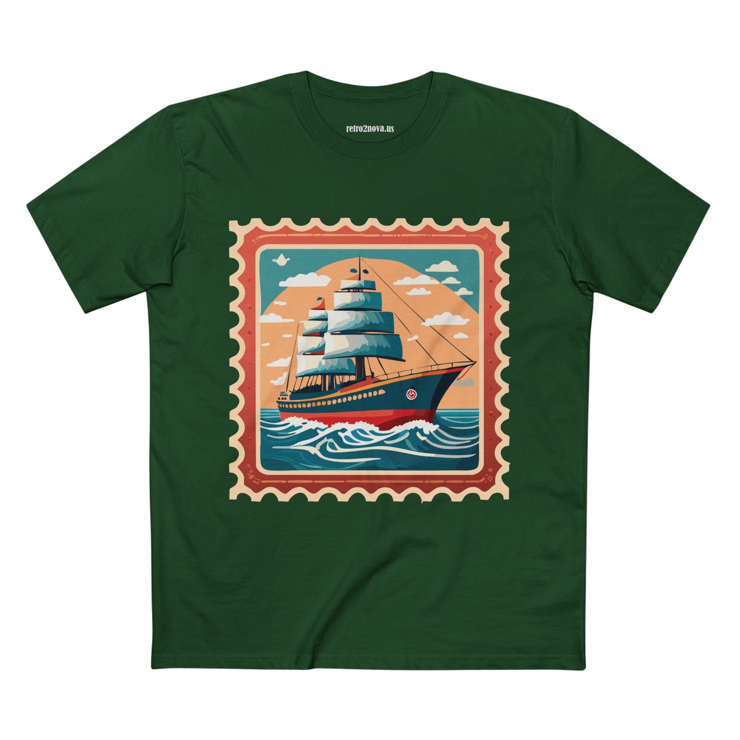 Postage Stamp Shirt Unisex Premium Cotton Tee With Original Art Design Retro2Nova