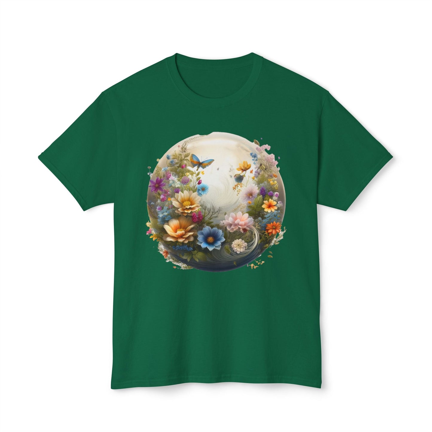 Unisex Floral T Shirt With Art Print HD Cotton Vintage Flowers Tee Shirt Soft Breathable Comfort