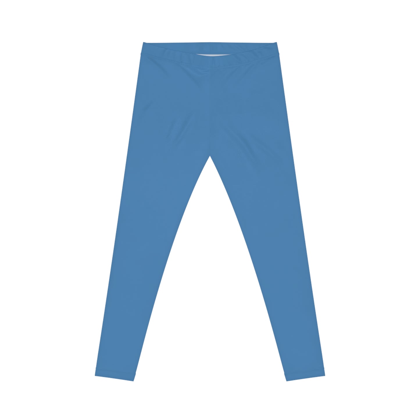 Steel Blue Color Women's Poly-Span Casual Leggings XS-2XL
