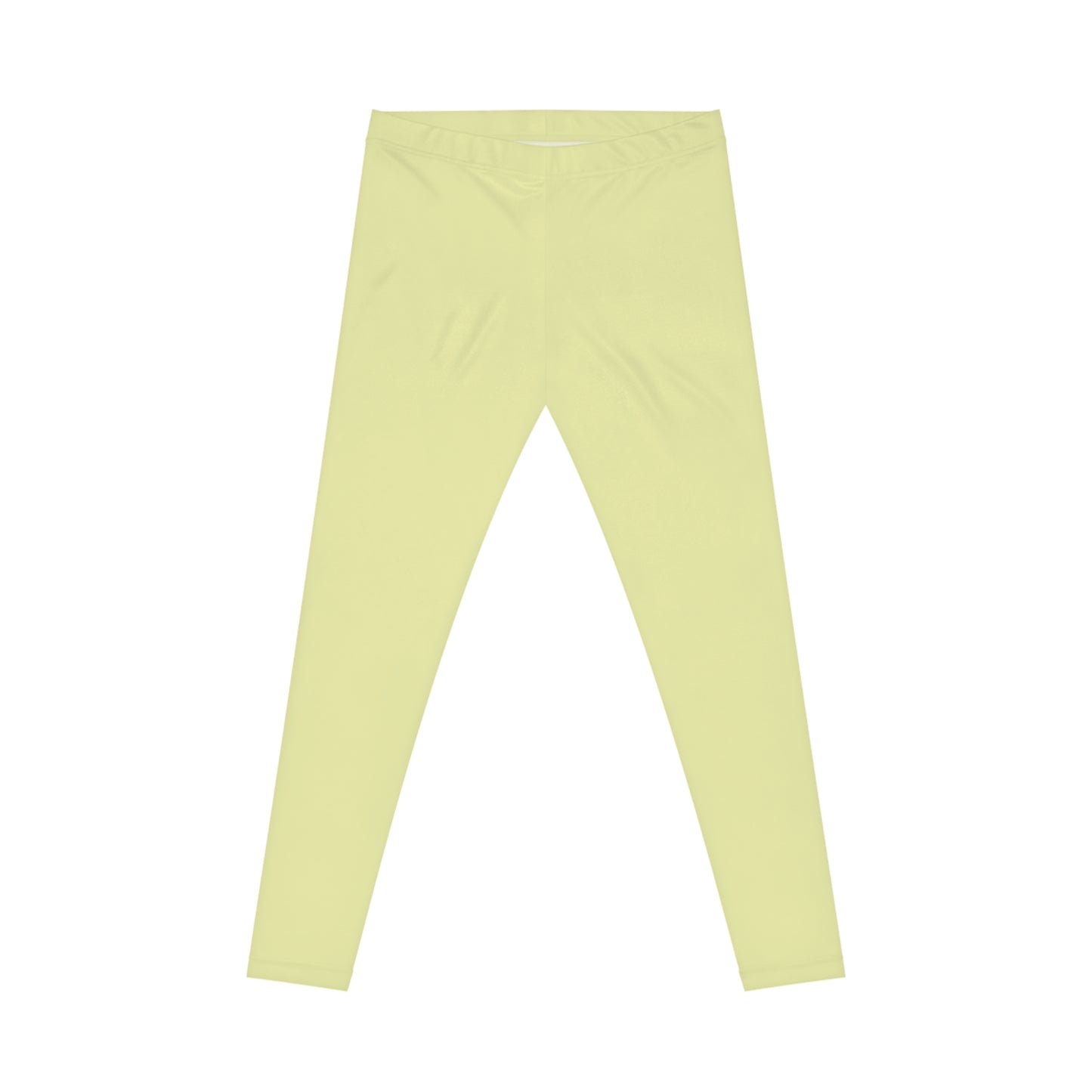 Spring Yellow Color Women's Poly-Span Casual Leggings XS-2XL