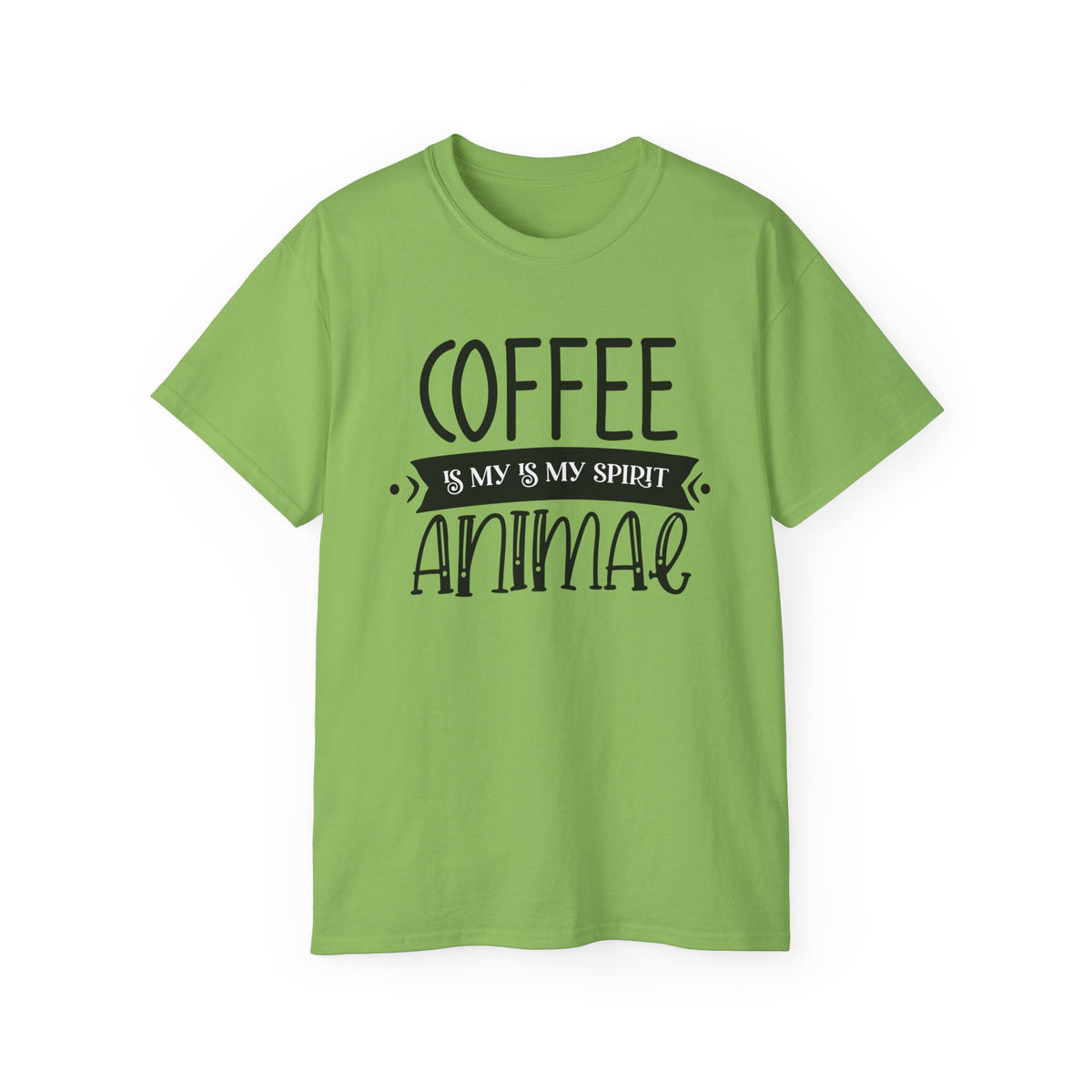 Coffee Is My Spirit Animal Tee | Funny Coffee Shirt, Typography Design