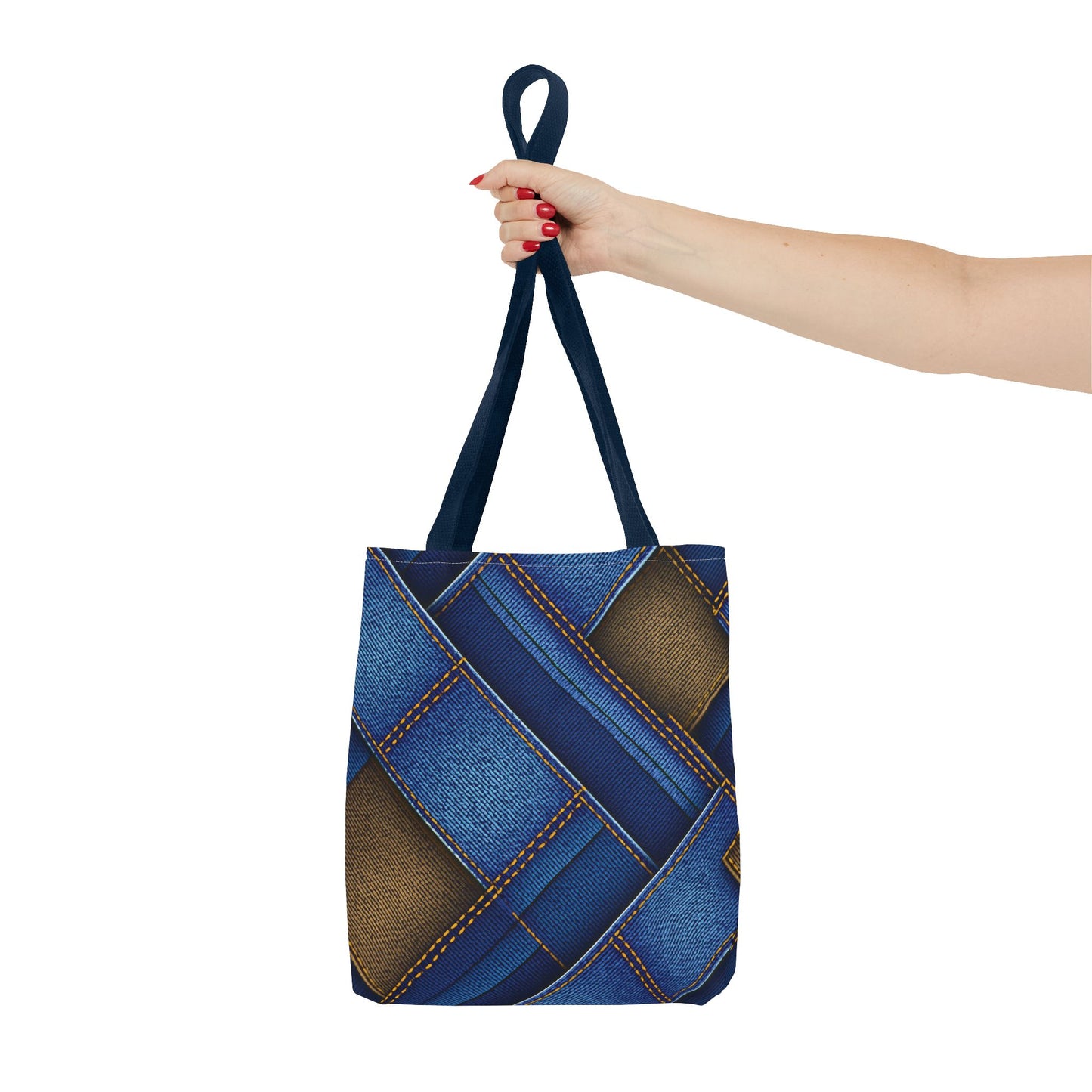 Denim Fabric Imitation Print Unisex Canvas Bag Poly Spun 3 Sizes Tote Bag 147