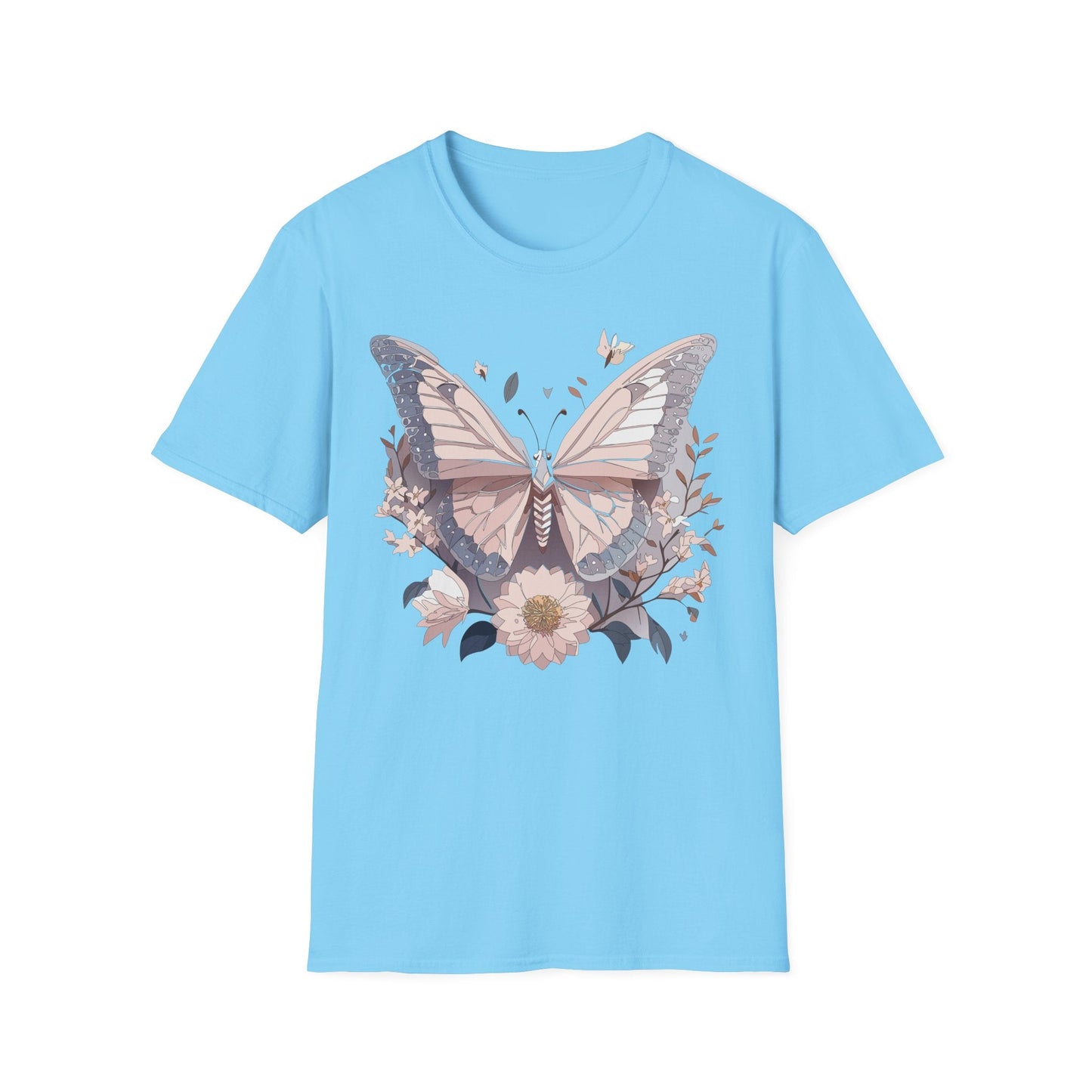 Butterfly Shirt Unisex Gildan Softstyle 64000 Monarch Butterfly Tee 100 Percent Ring Spun Cotton
