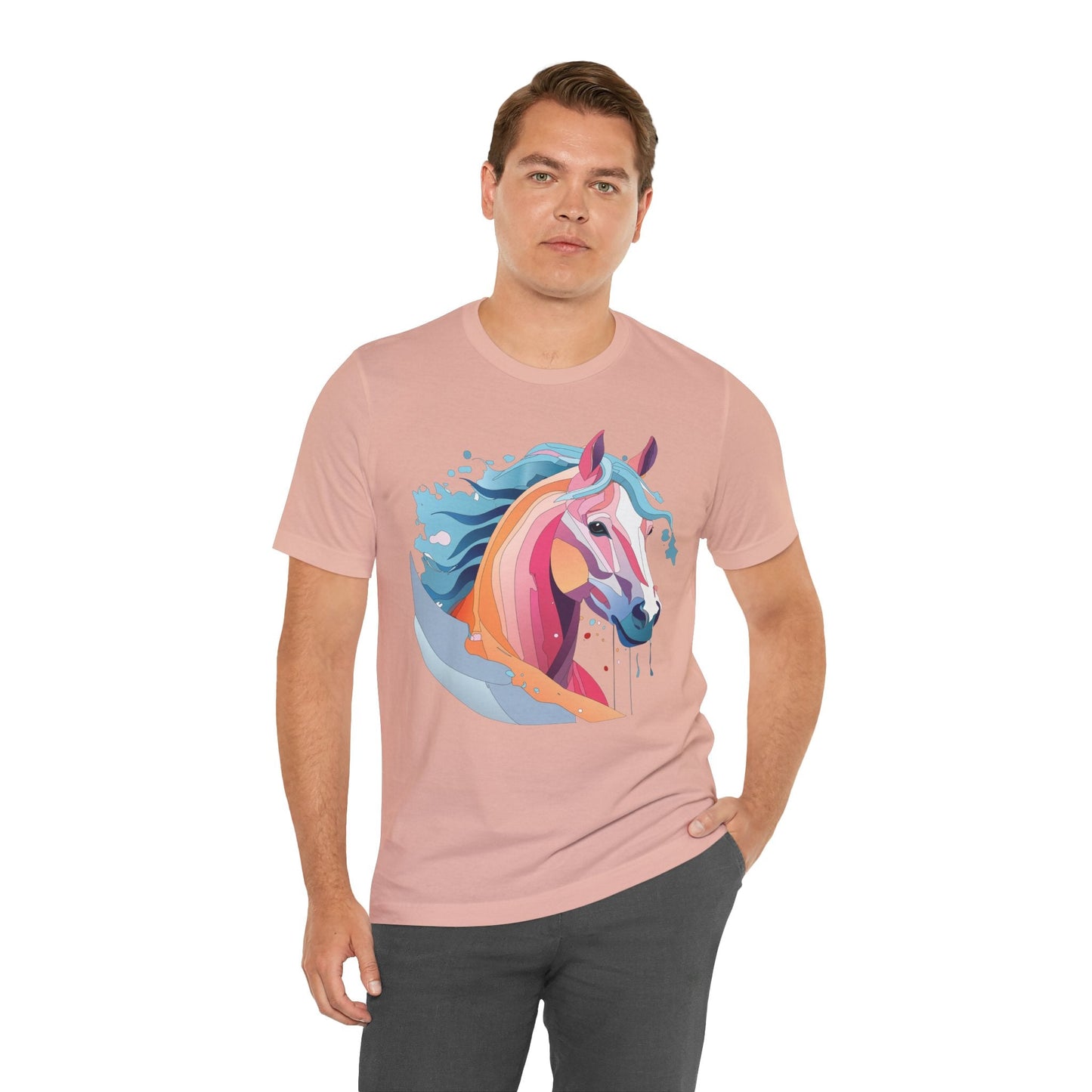 Unisex Animal Tee Shirt With Art Design Wild Animals Short Sleeve Premium Comfort Fit