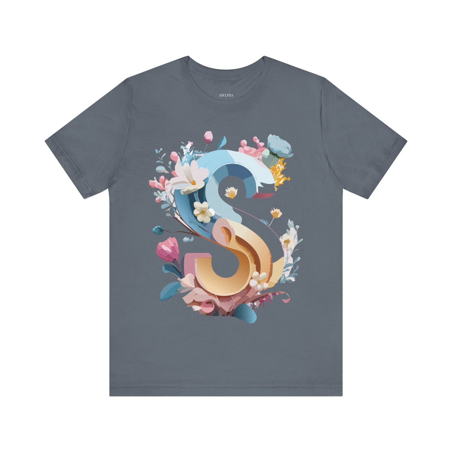 Letter S Shirt Graphic Tee Unisex Jersey Short Sleeve Premium Vintage Inspired Artwork Adelpha