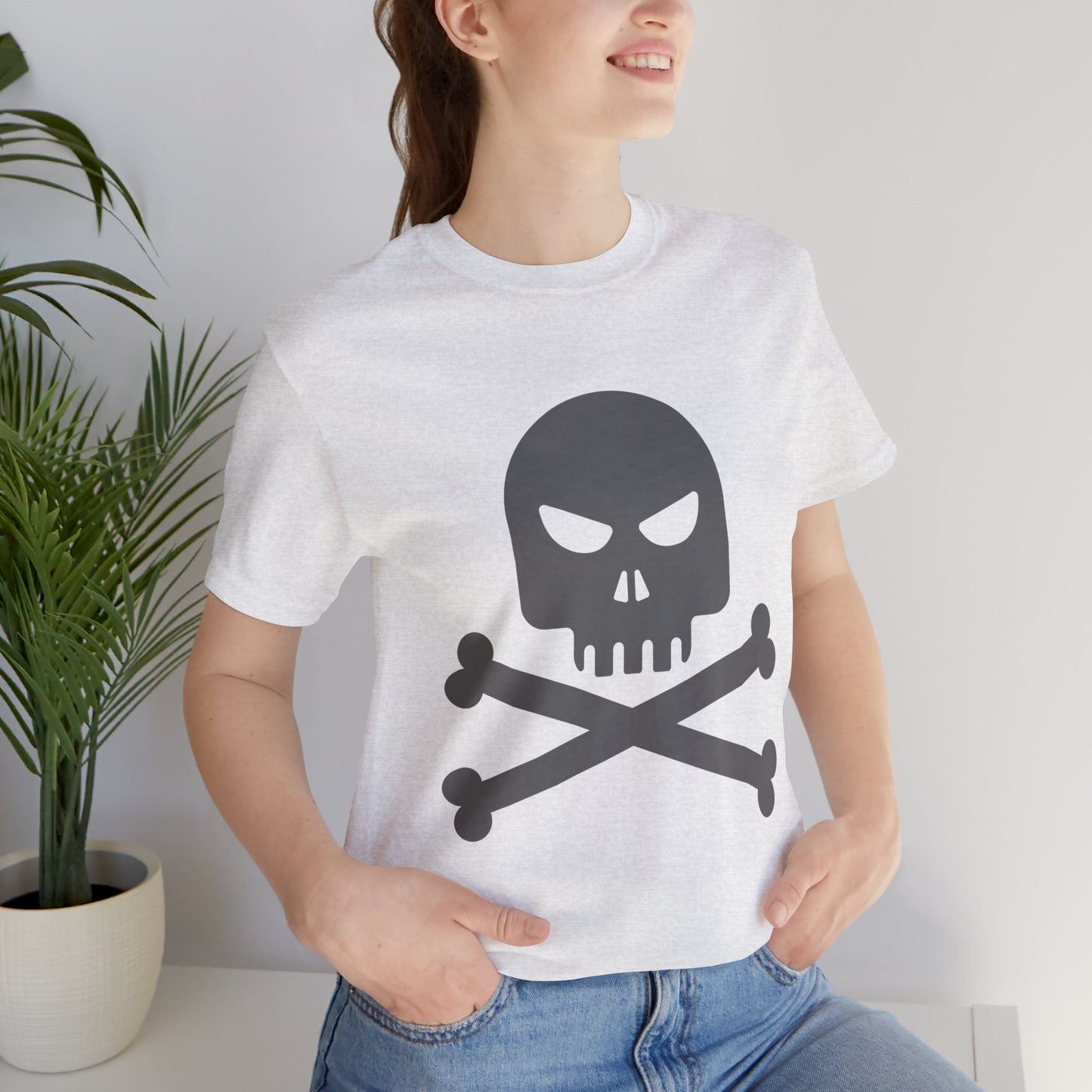 Unisex-T-Shirt aus Baumwolle mit Totenkopf