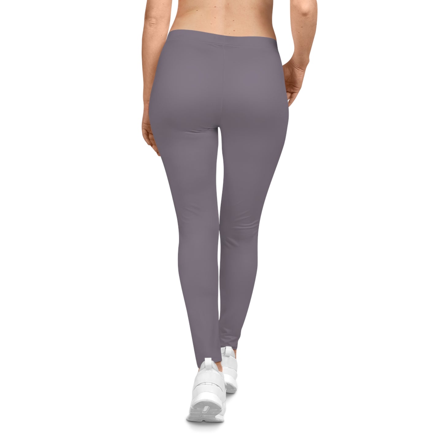 Mauve Fog Color Women's Poly-Span Casual Leggings XS-2XL