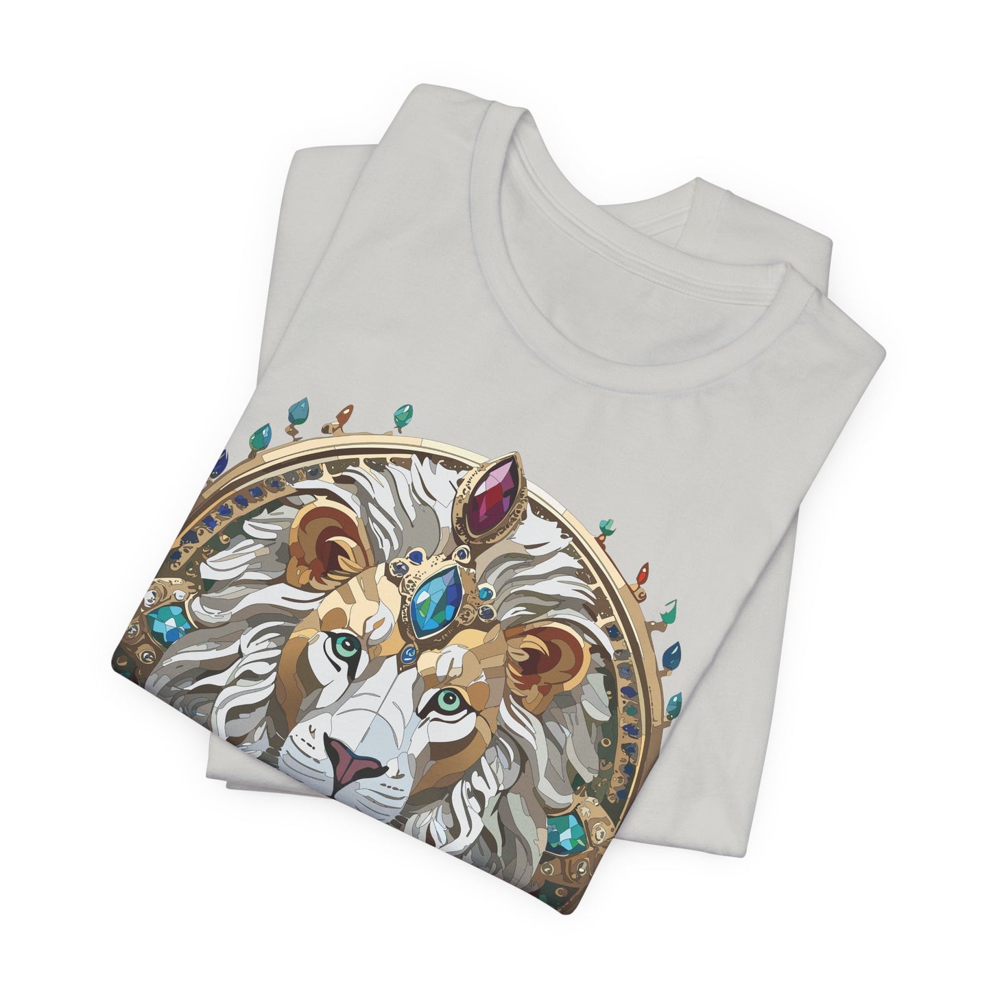 Unisex Lion Graphic Tee, Animal Shirt, Tee Shirt with Lion, Medallion T-Shirt, Animal Medallion Tees