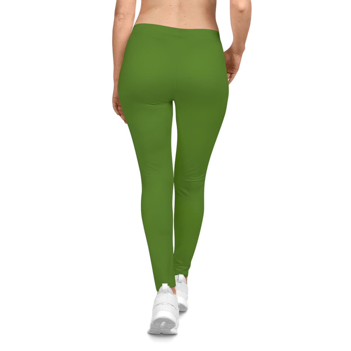 Forest Moss Color Women's Poly-Span Casual Leggings XS-2XL