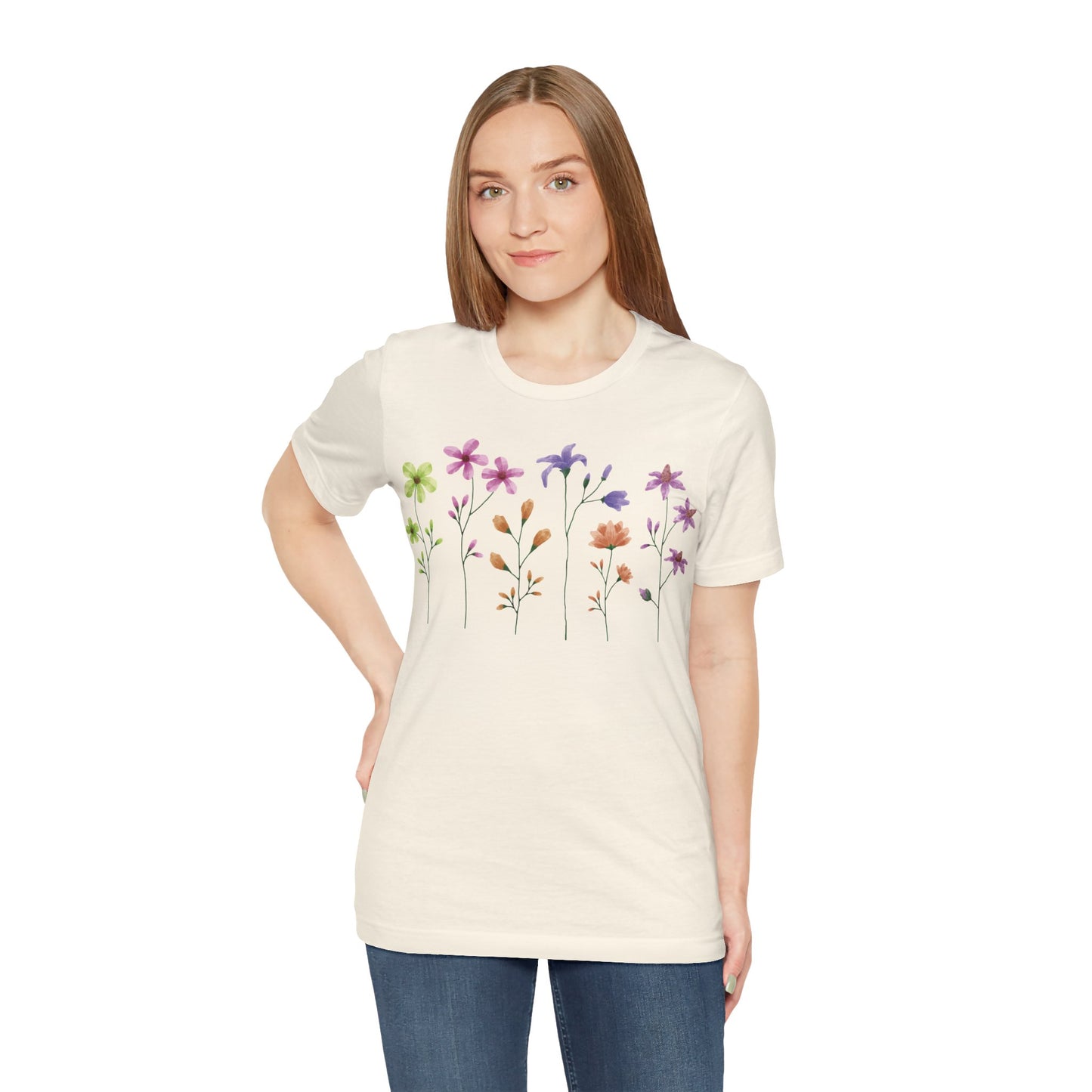 Tee-shirt en coton à imprimés floraux