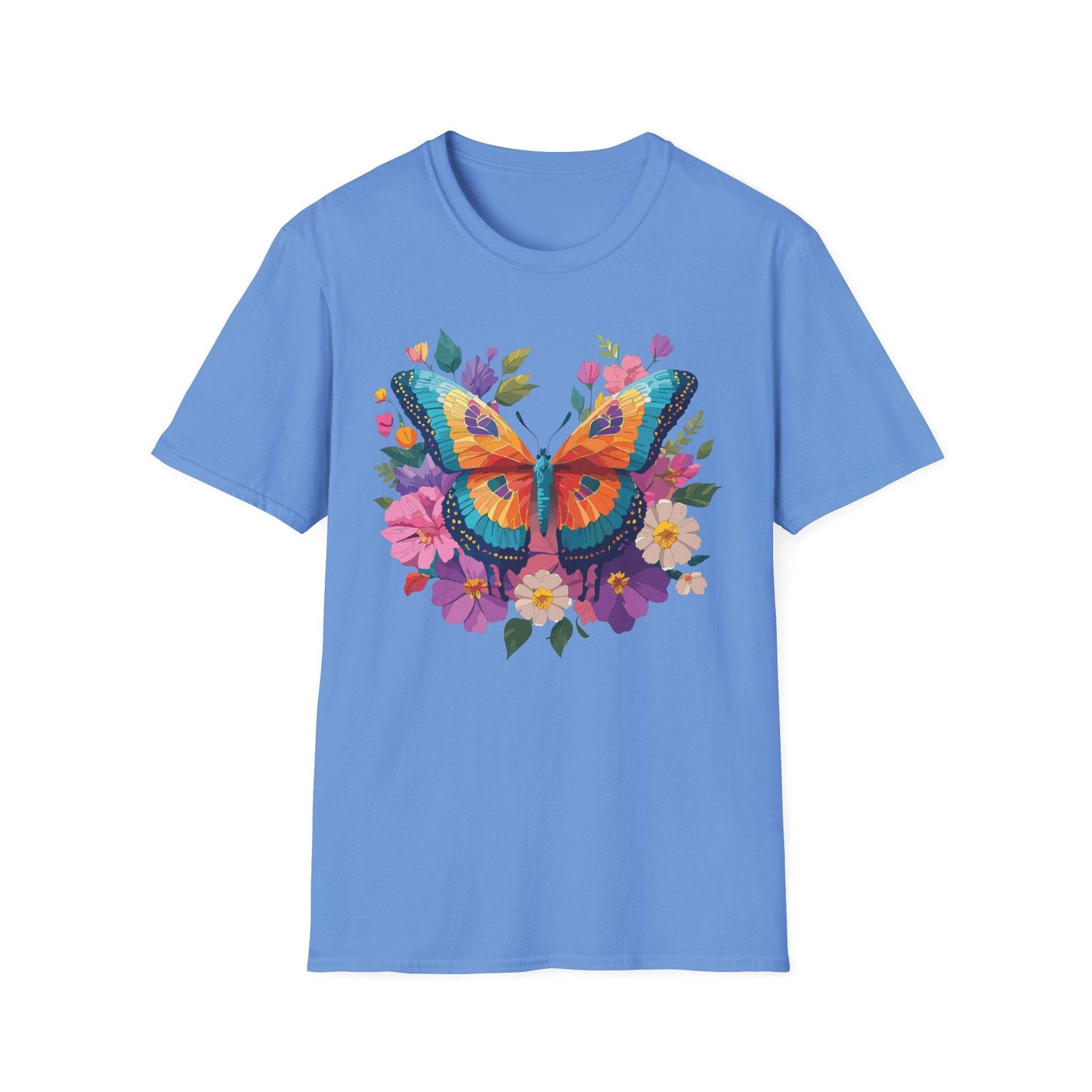 Butterfly Themed Unisex Softstyle T Shirt 100 Cotton Monarch Design Tee Gildan 64000