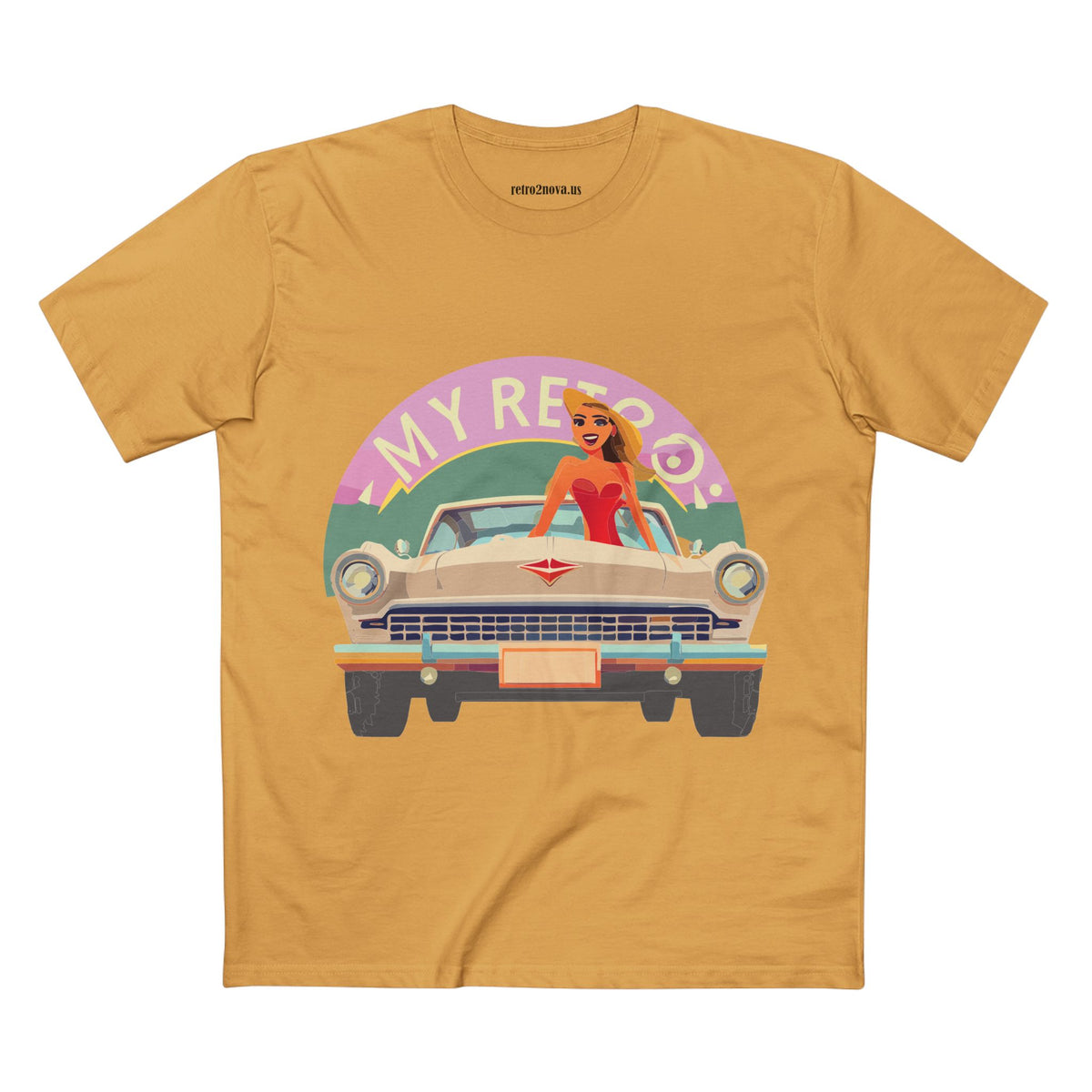 Retro Car Vintage Graphic Tee Staple Unisex 100 Cotton Tee Shirt - RC-27