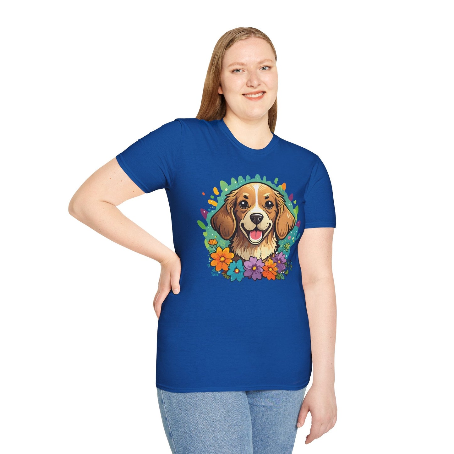 Dog Lover Unisex Animal Print T Shirt Cotton Tee Gildan Softstyle 64000