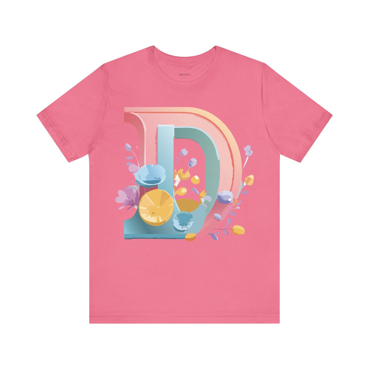 Letter D Graphic Unisex Cotton Bella+Canvas Tee with Art Letter Design