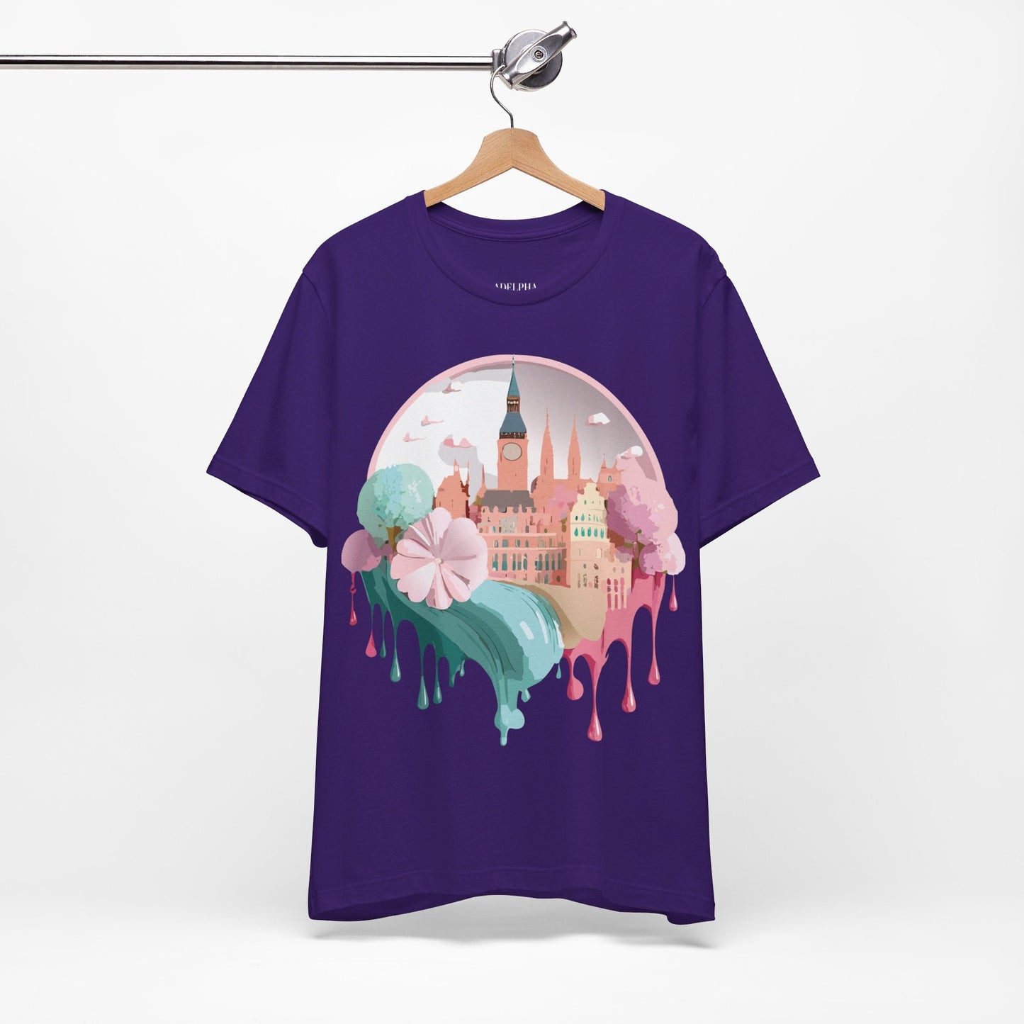 Prague Tourist Graphic Tee by Adelpha Unisex Vintage Style Short Sleeve Shirt Collection
