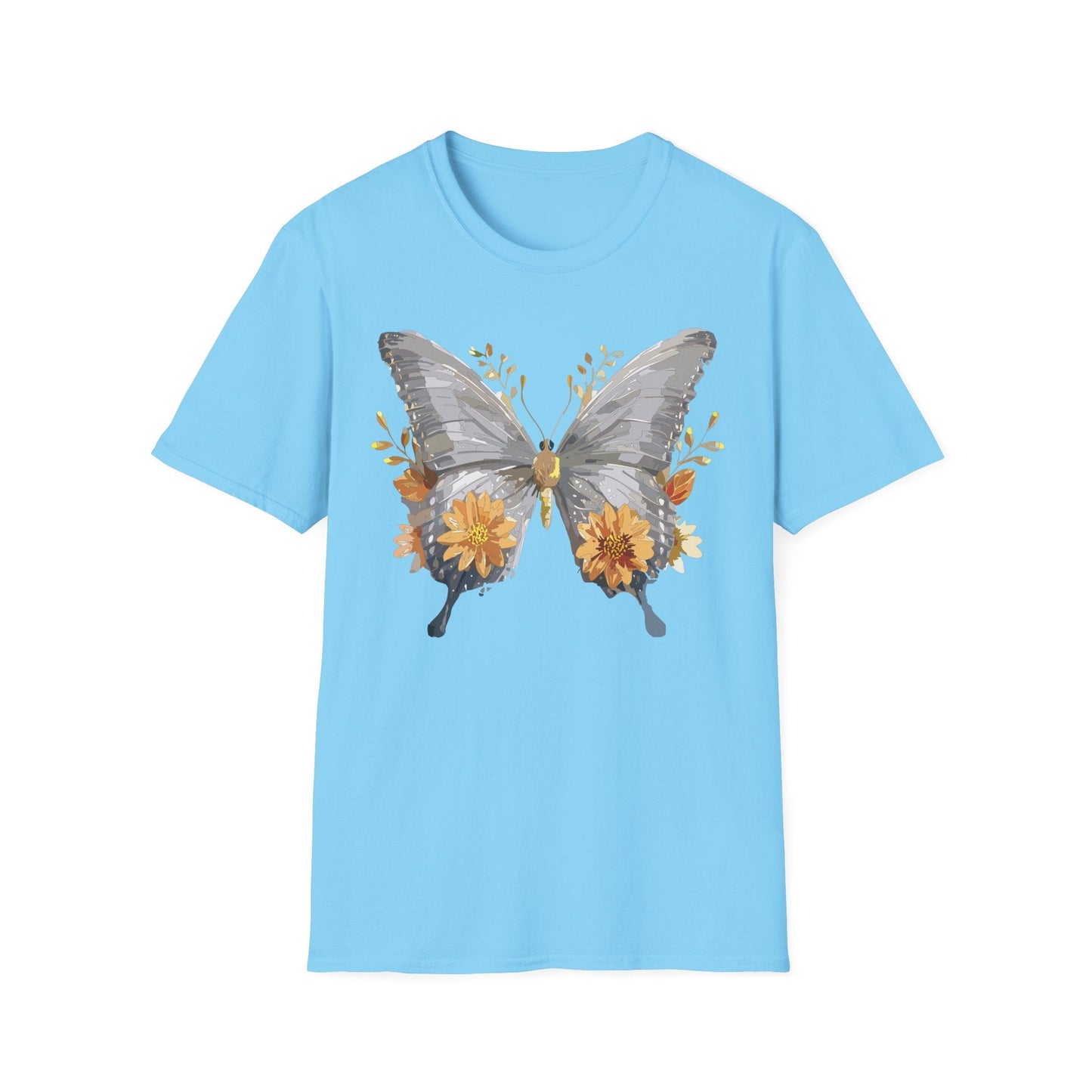 Butterfly T Shirt For Unisex Gildan Softstyle 64000 Cotton Comfort Monarch Design Tee