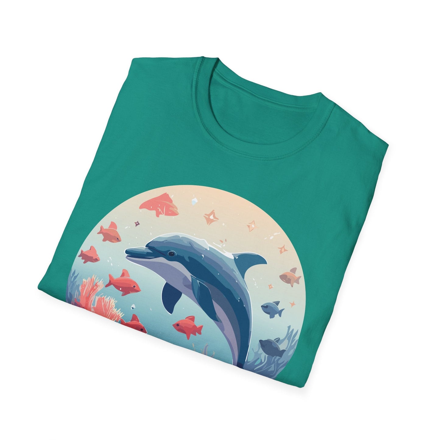 Dolphin Shirt Unisex Softstyle Tee 64000 Gildan 100 Percent Ring Spun Cotton For Everyday Comfort