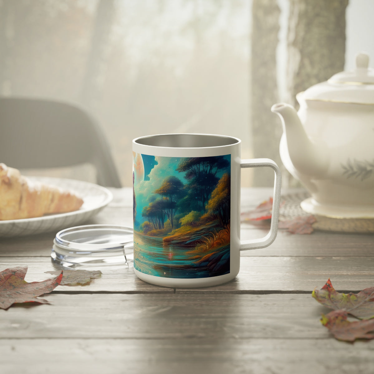 20 Art Design Insulated Coffee Mug Clear Lid 10oz Insulated Coffee Mug 10oz