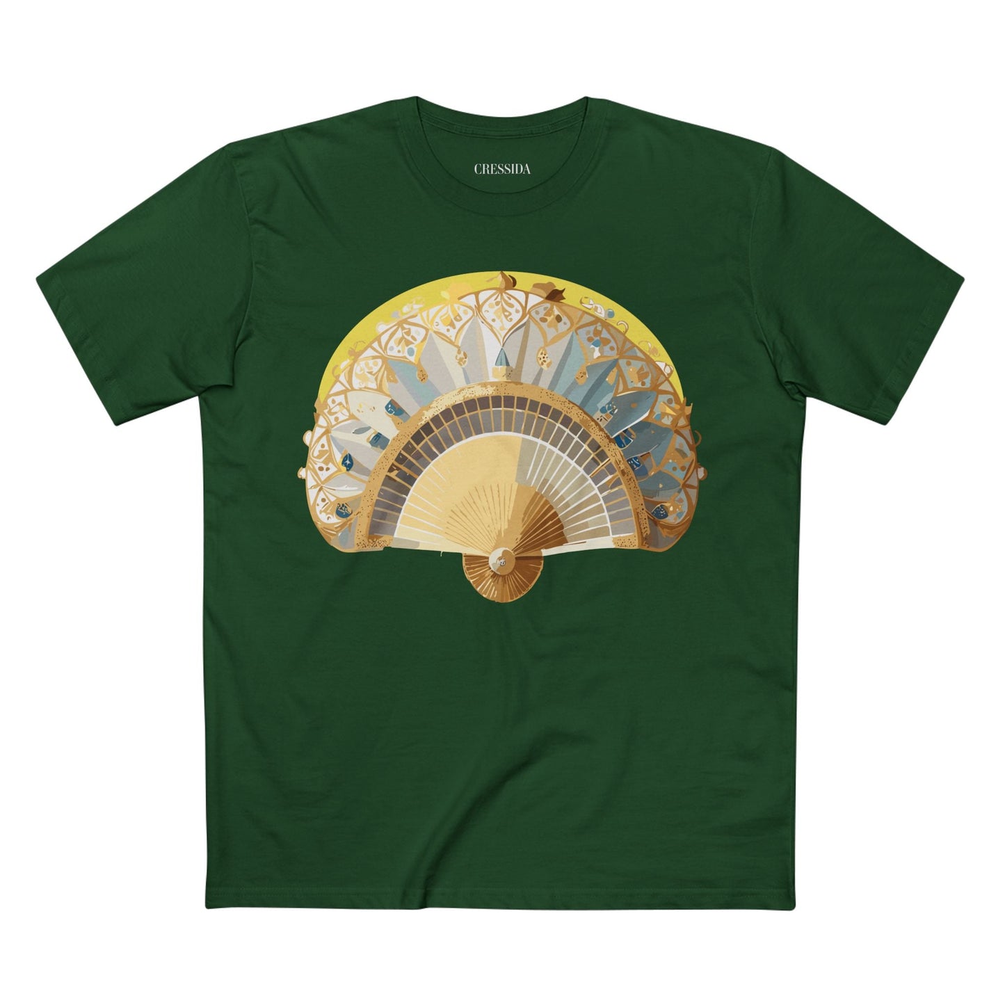 Antique Fan Graphic Design T-Shirt Unisex 100 Cotton Floral Carnival Artwork Tee 19