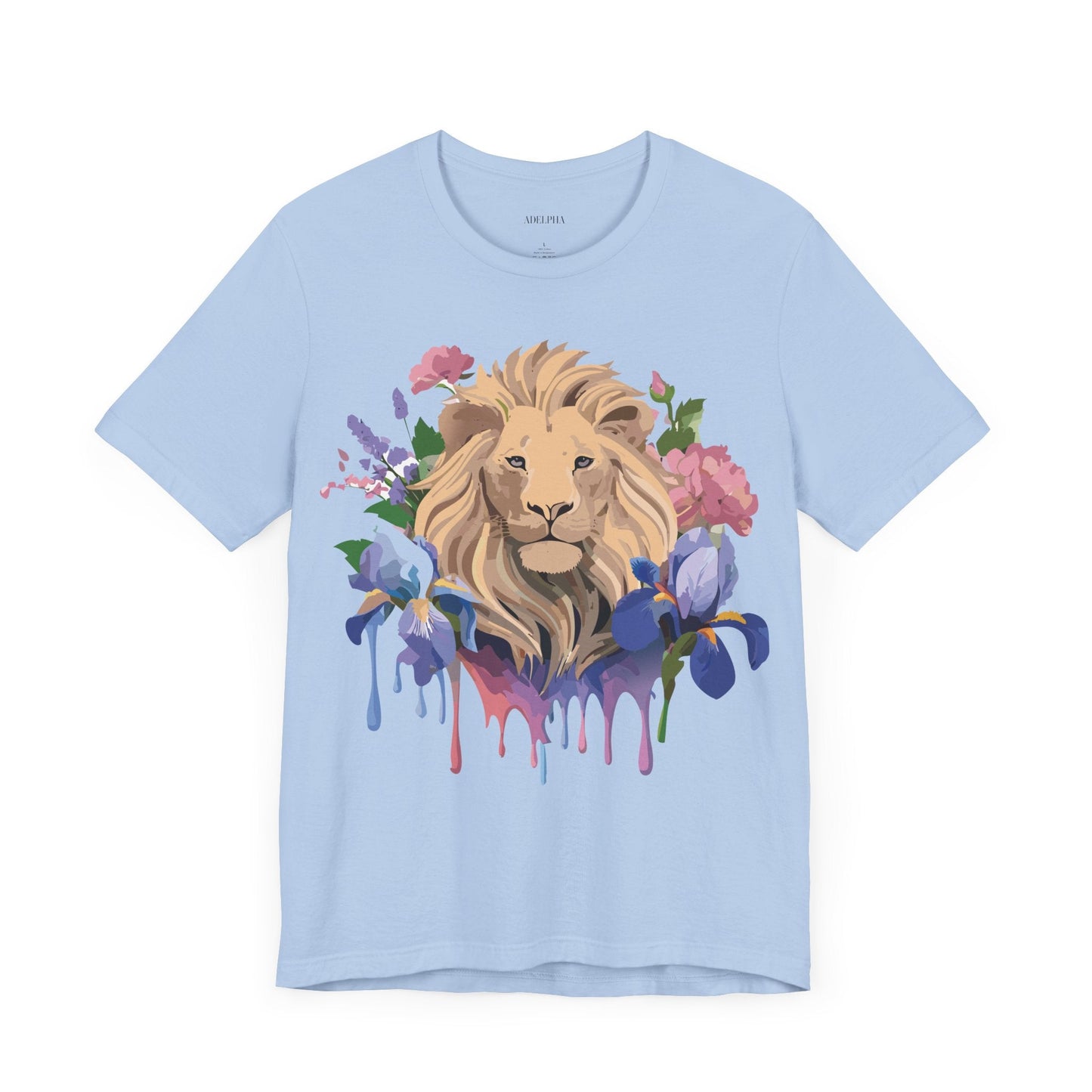 Adelpha Lion Shirt Unisex Graphic Tee Short Sleeve Vintage Style Lion Design Artwork