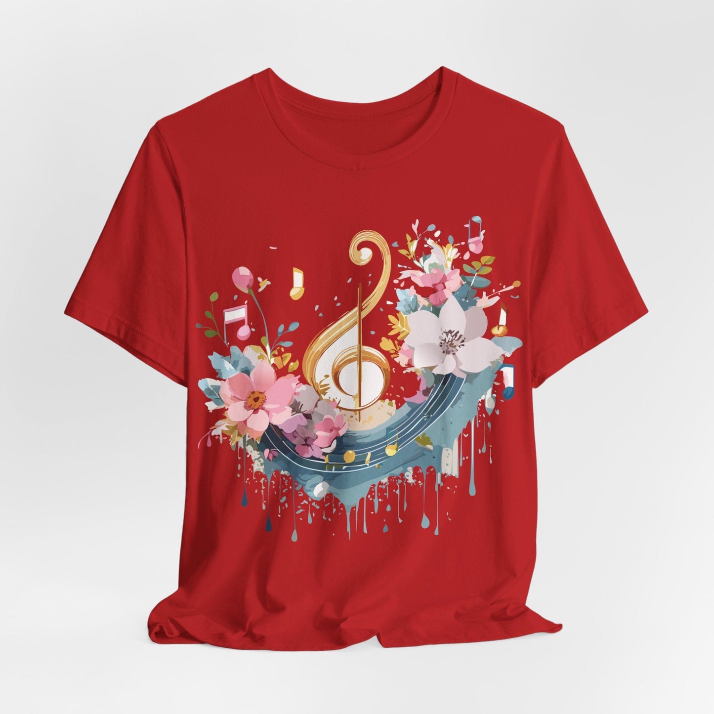 Music Graphic Unisex 100 Cotton Vintage Art with Musical Elements Tee 65