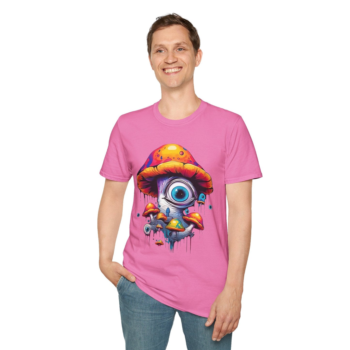 Unisex Mashroom T Shirt With Funny Mashroom Art Design Gildan Softstyle Tee For Everyday Comfort