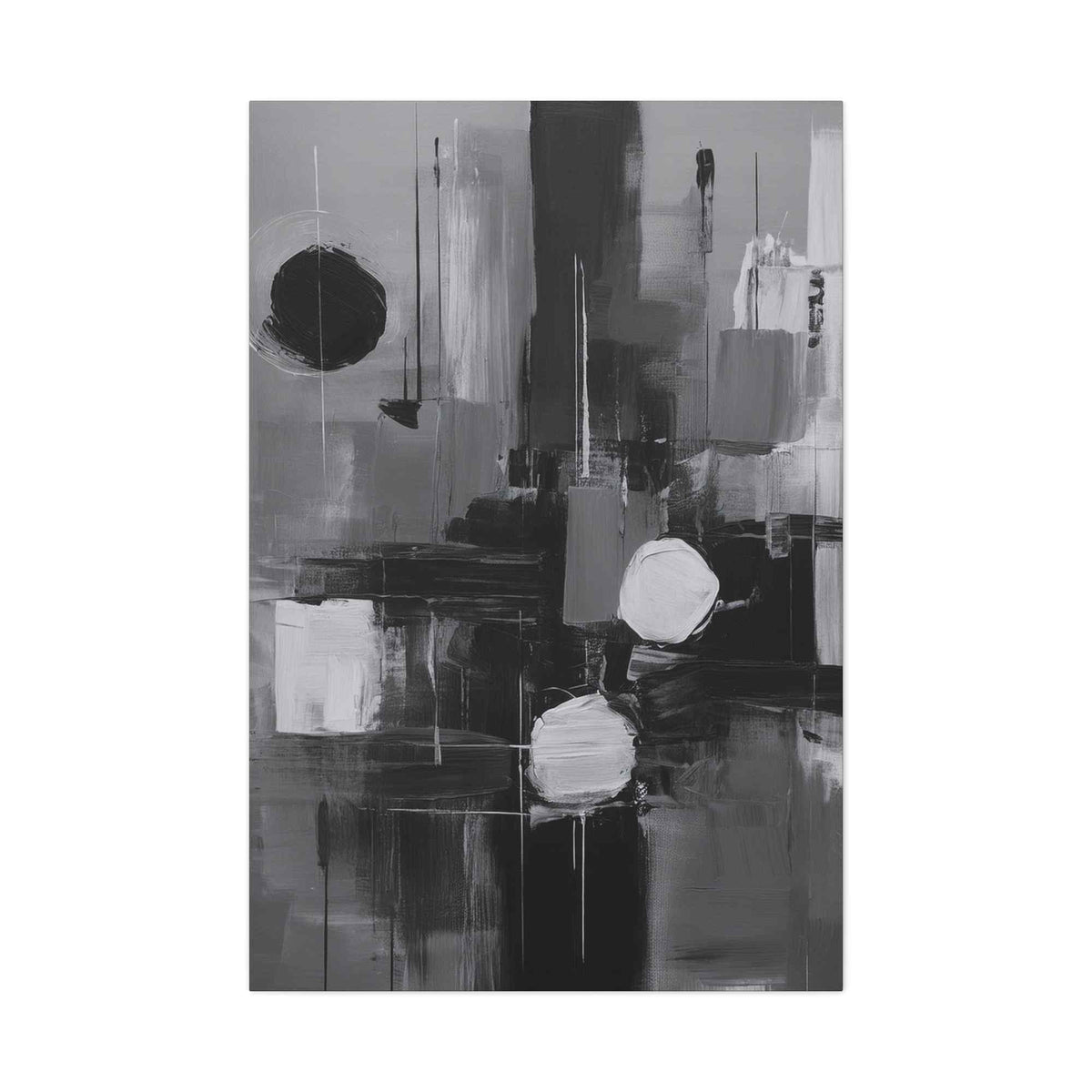 Black Abstract Painting Print Canvas 20x24,20x30,24x30, 24x32,24x36,30x40, 32x48,36x48,40x60 Pine-Wood Inner Frame ABS-16