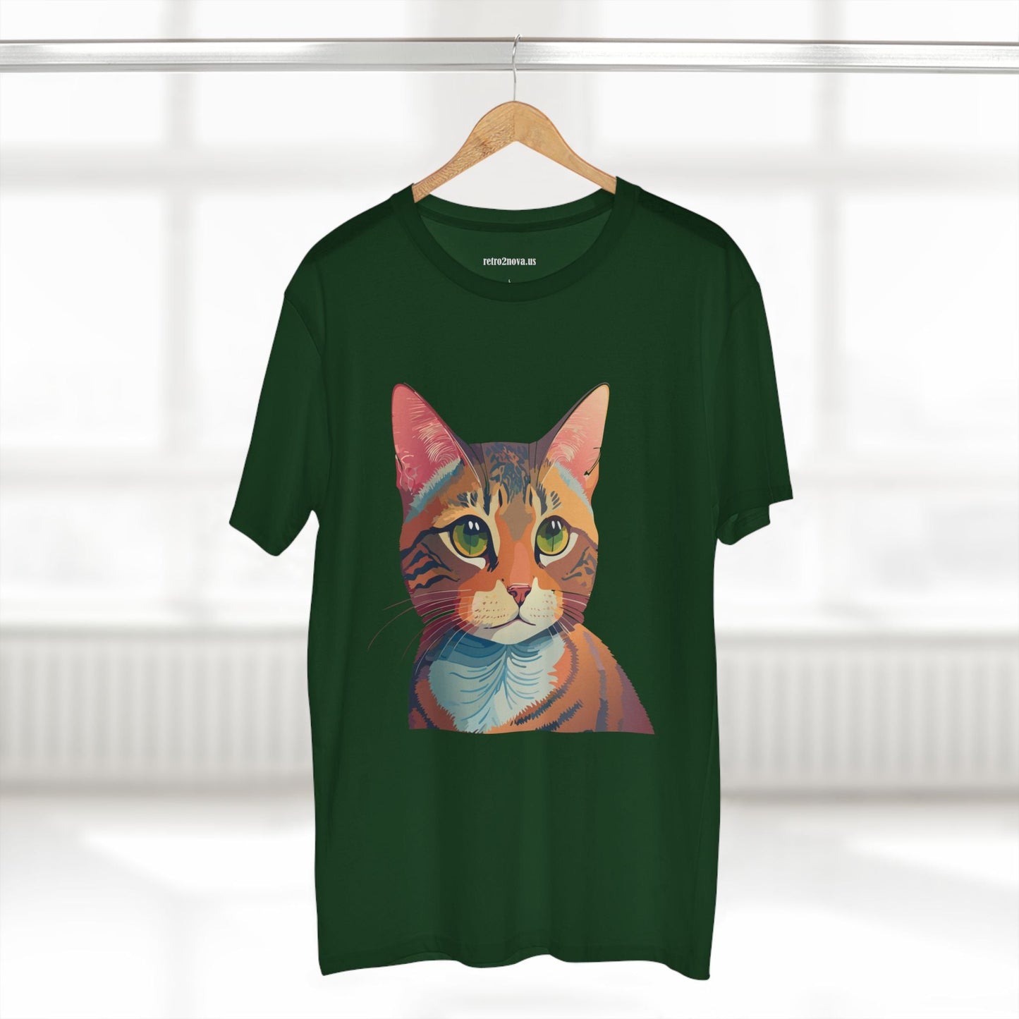 Retro2Nova Cat Art Tee Unisex Premium Cotton Shirt With Original Artwork Design Soft Breathable Comfort Everyday Wear