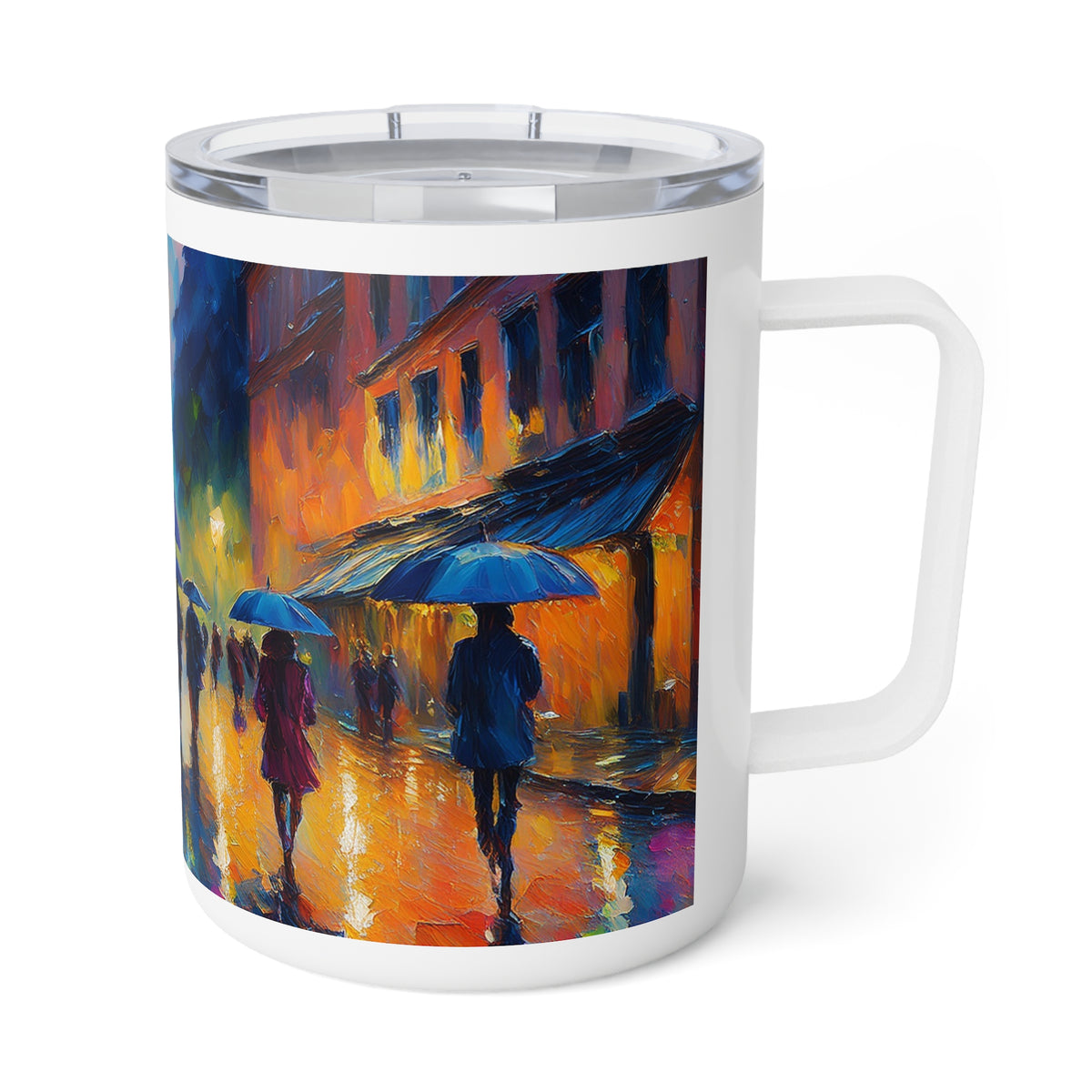 3 Art Design Insulated Coffee Mug Clear Lid 10oz Insulated Coffee Mug 10oz