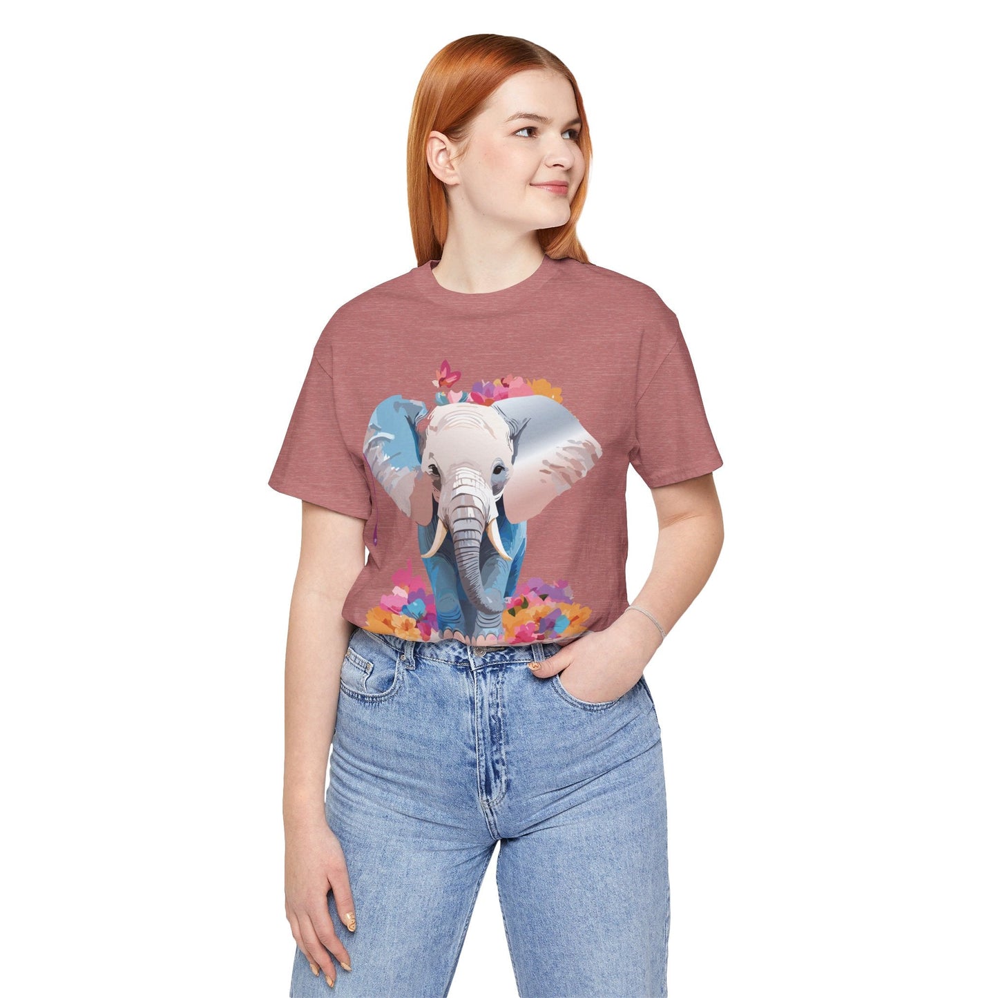 Elephant Graphic Unisex 100 Cotton Jersey Vintage Art Design Tee 5