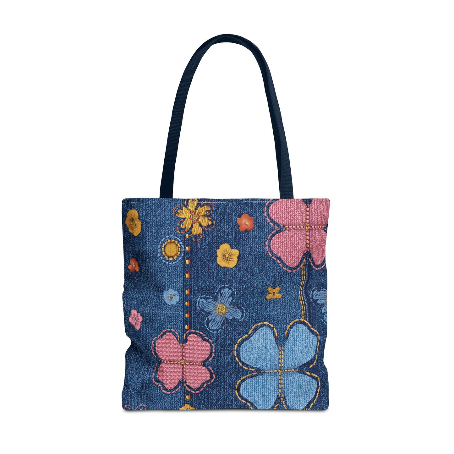 Denim Fabric Imitation Print Unisex Canvas Bag Poly Spun 3 Sizes Tote Bag 129