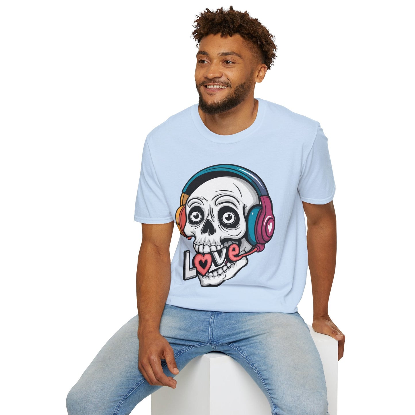 Skull Tee Shirt Unisex Skeleton Shirt With Skull Artwork Gildan Softstyle Cotton Tee