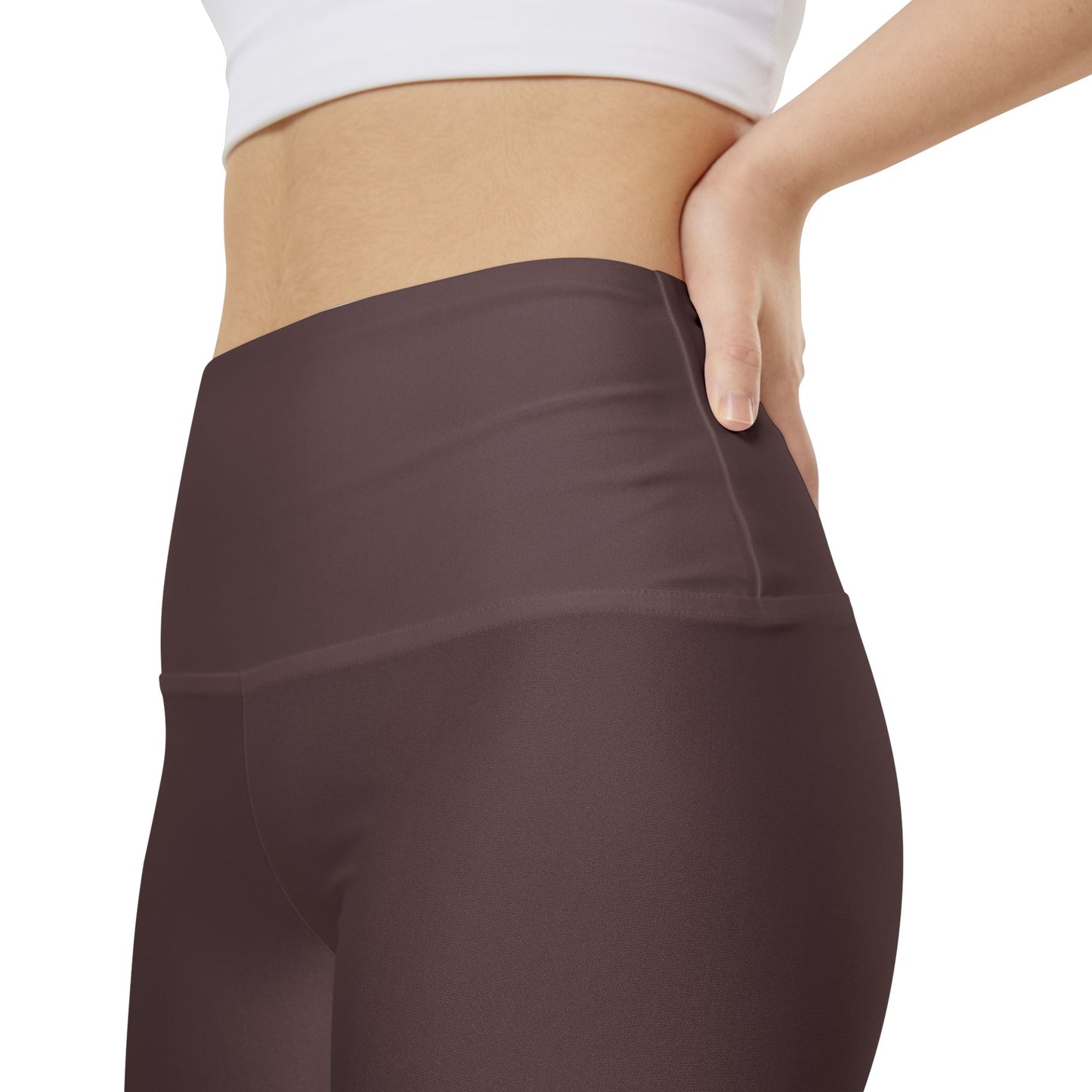 Plum Brown Women's Workout Shorts — High-Waist Biker Shorts for Exercise & Everyday Wear