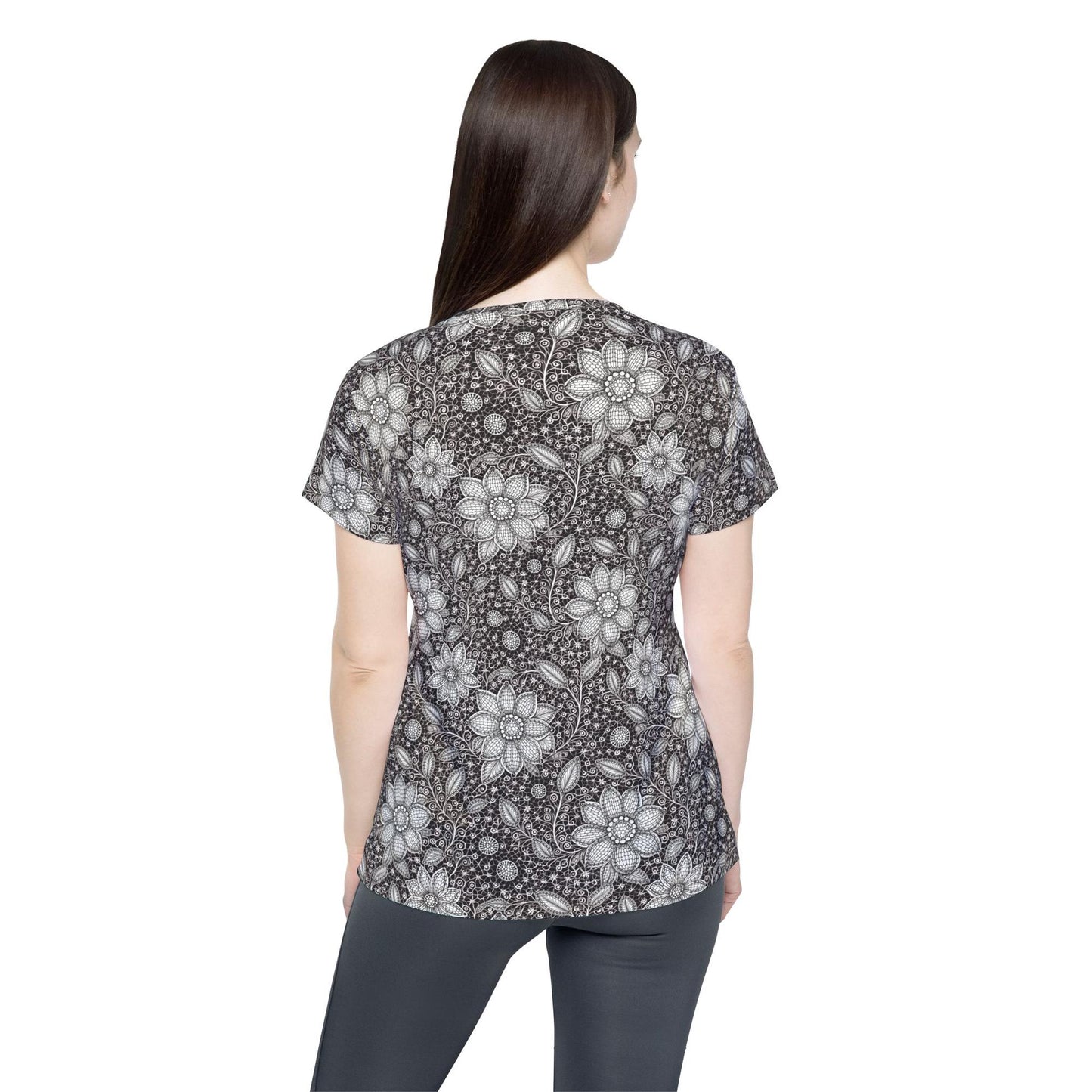 Women Poly T-Shirt with Lace Print 7