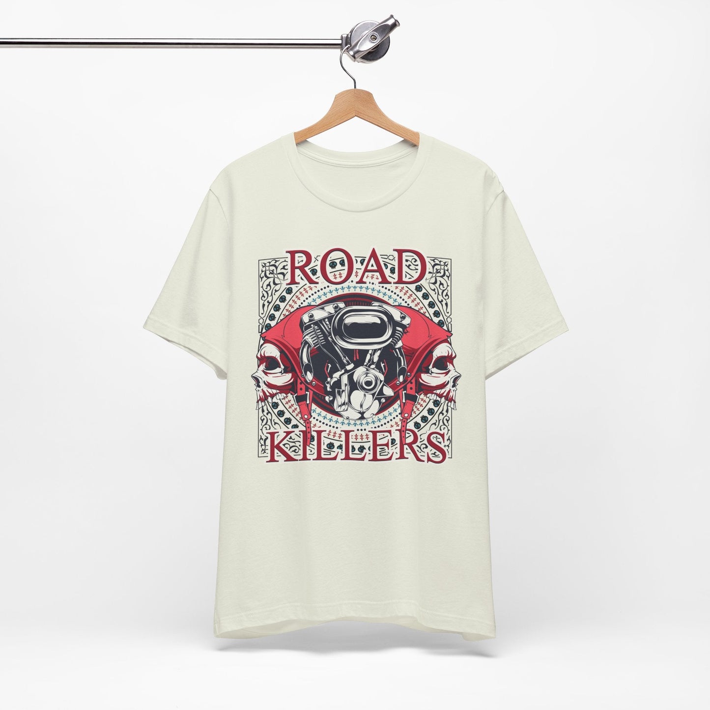 Dark Road Motorcycle Helmet Skull Tee Biker graphic t-shirt G-1