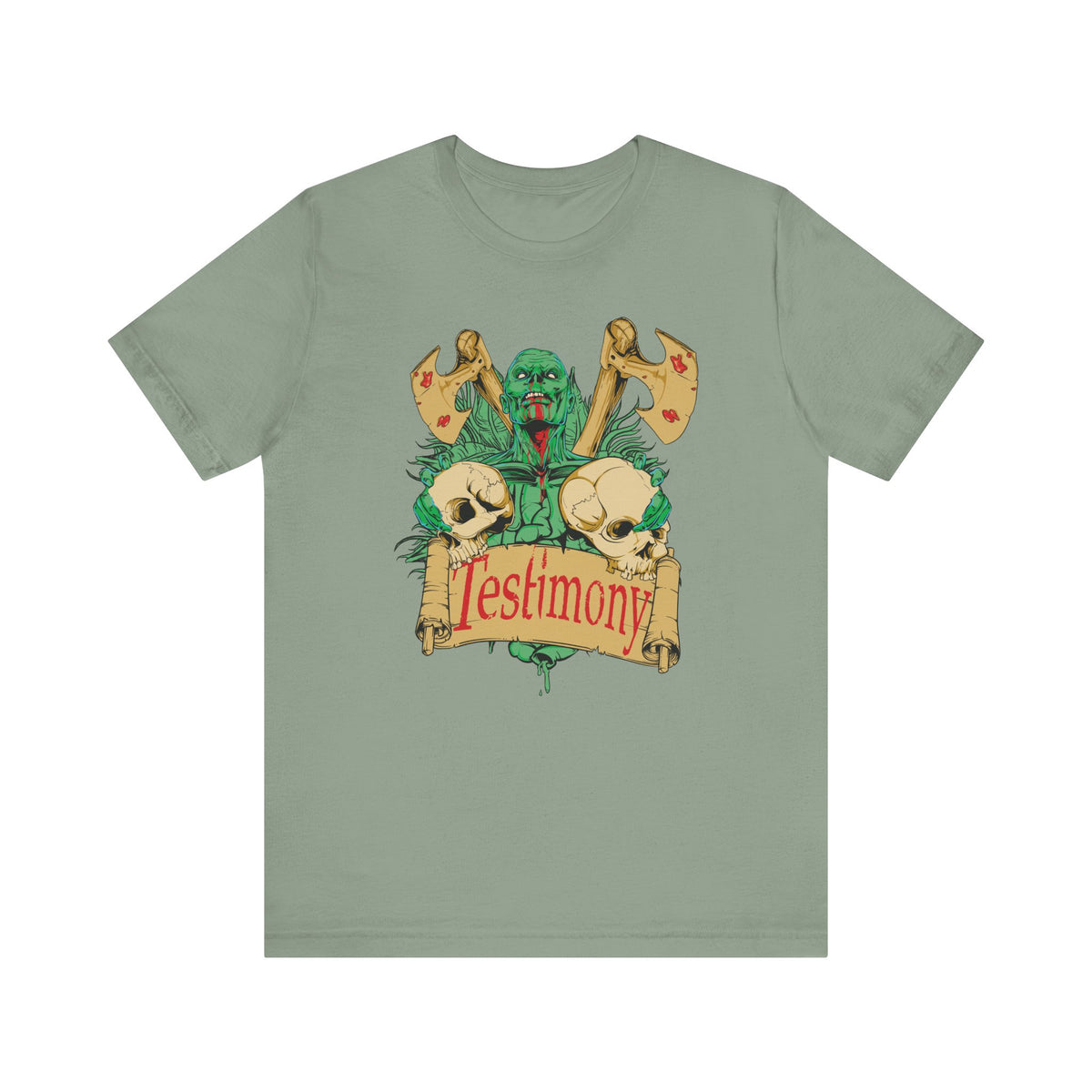Cthulhu Skull Axes Testimony Tee Lovecraft Horror Mythos Unisex Cotton Shirt Art-42