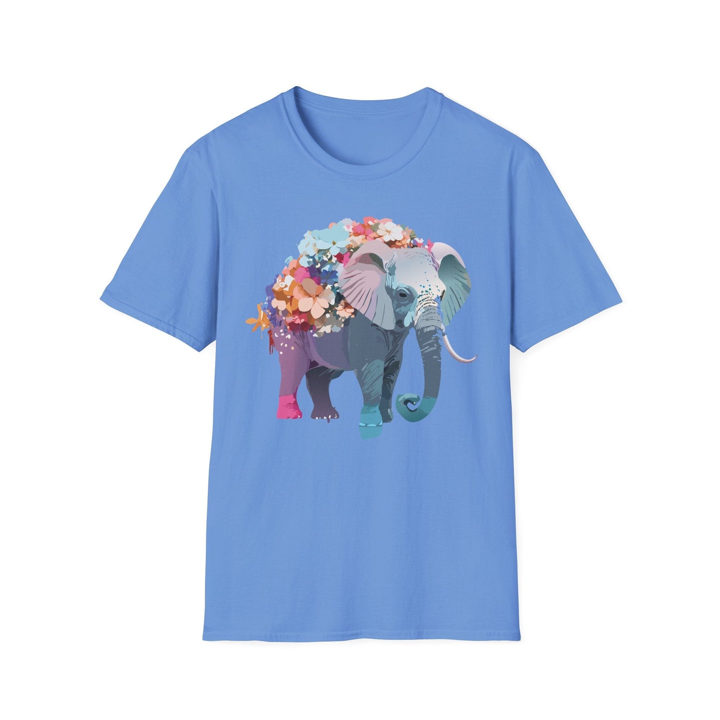 Elephant T Shirt Unisex Softstyle Tee 100 Percent Ring Spun Cotton Animal Design