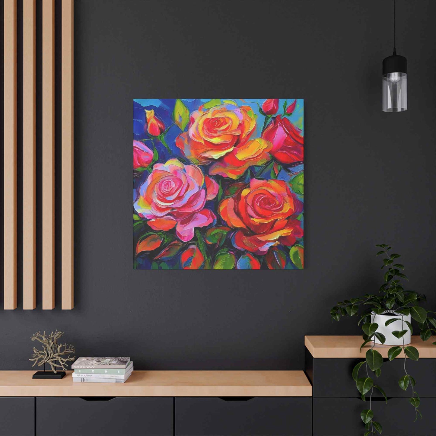 Orange Roses Print Canvas, Roses Oil Paint Print 20x20, 24x24, 30x30, 32x32, 36x36, Floral Art Design Print Non-Frame MC-18