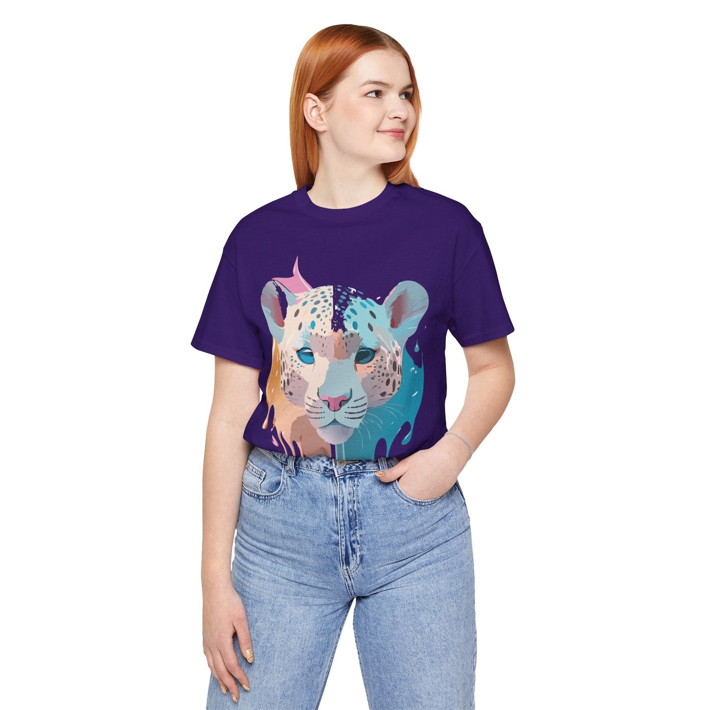 Cheetah Graphic Unisex 100 Cotton Artwork Tee 5