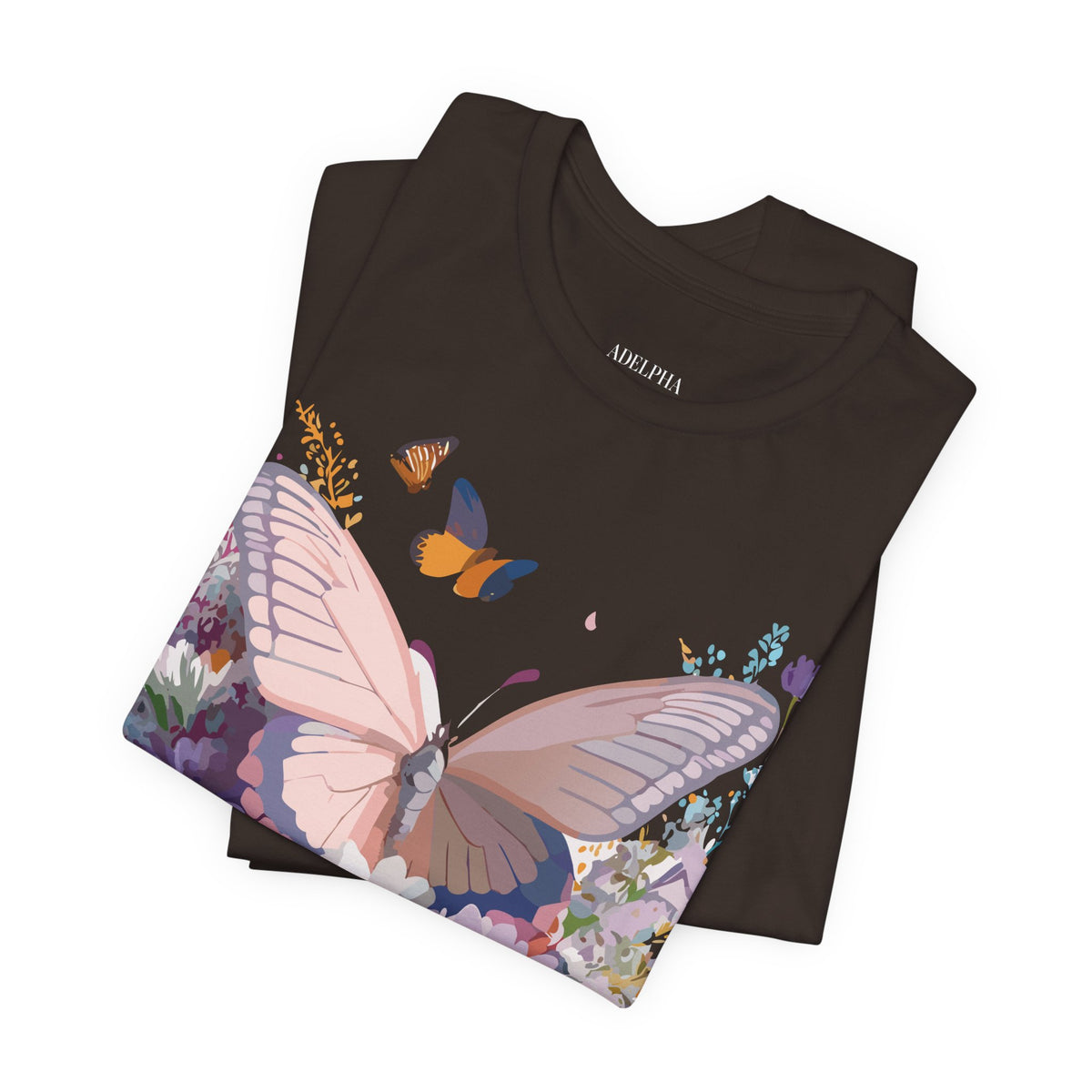 Butterfly Graphic Unisex Cotton Bella+Canvas Tee with Art Design n79