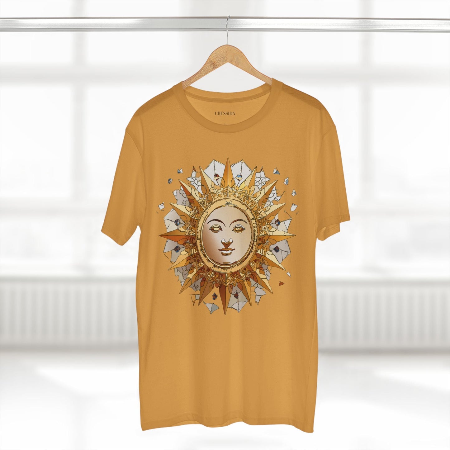 Gold Sun Graphic Unisex 100 Cotton T-Shirt with Golden Art Design 19