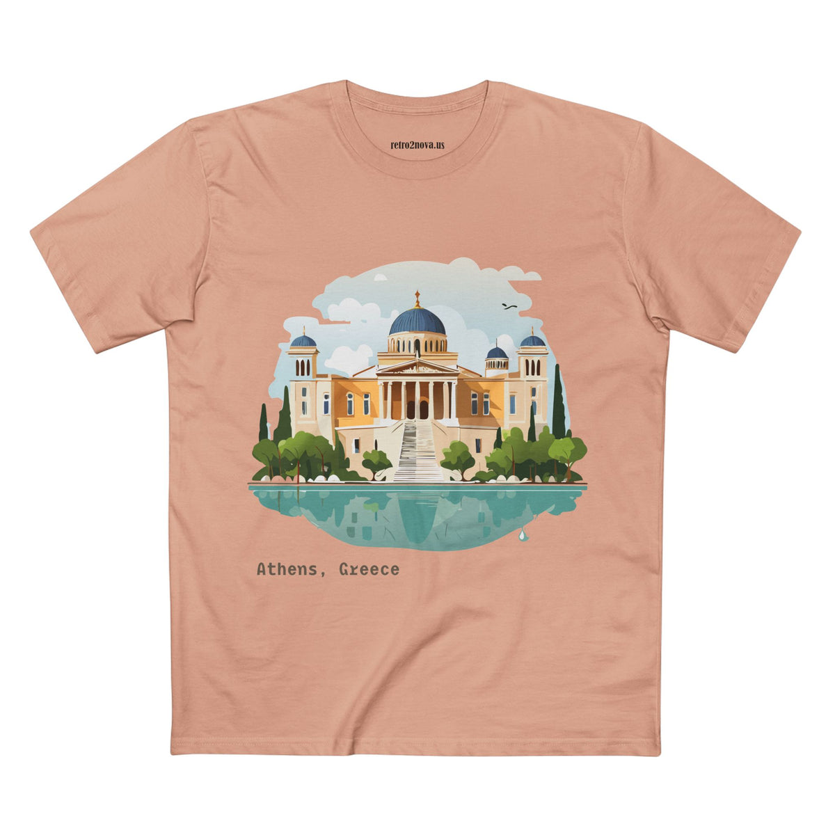 Athens Greece Illustration T-Shirt | Acropolis Temple Travel Tee