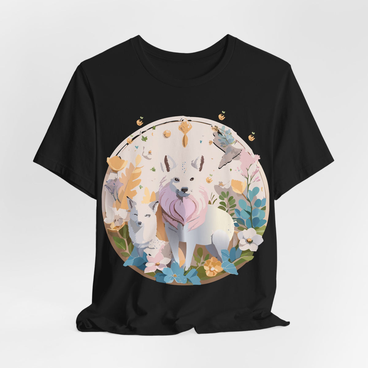 Medallion Graphic Unisex Cotton Bella+Canvas Tee with Floral Art Design m70