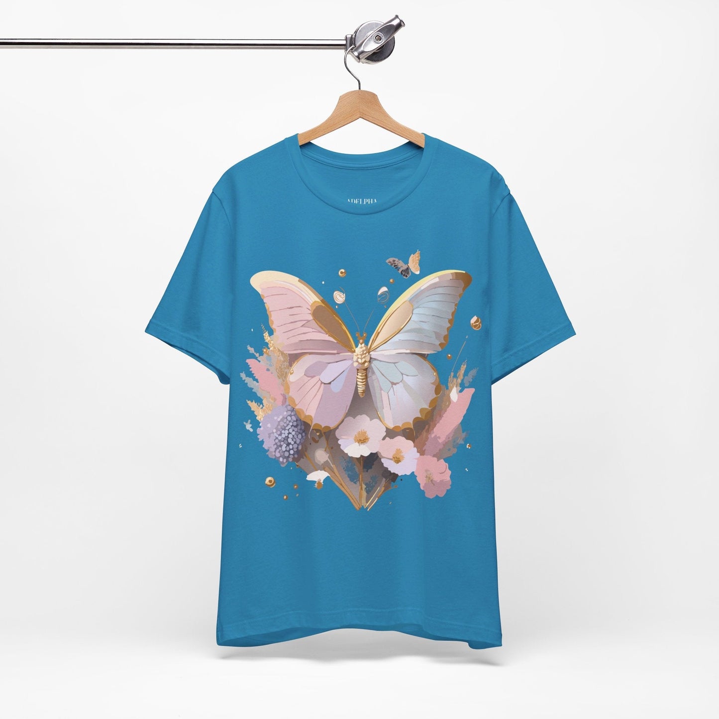 Butterfly Graphic Unisex 100 Cotton Lightweight Vintage Floral Design Jersey Tee 12