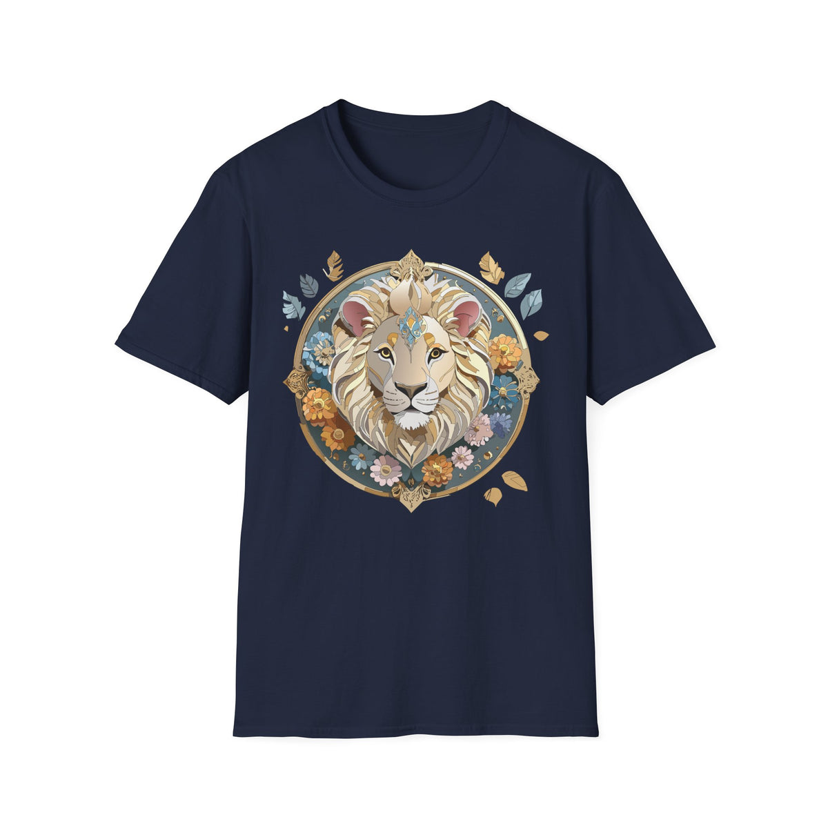 Floral Regal Lion T-Shirt | Boho Mandala Lion Tee